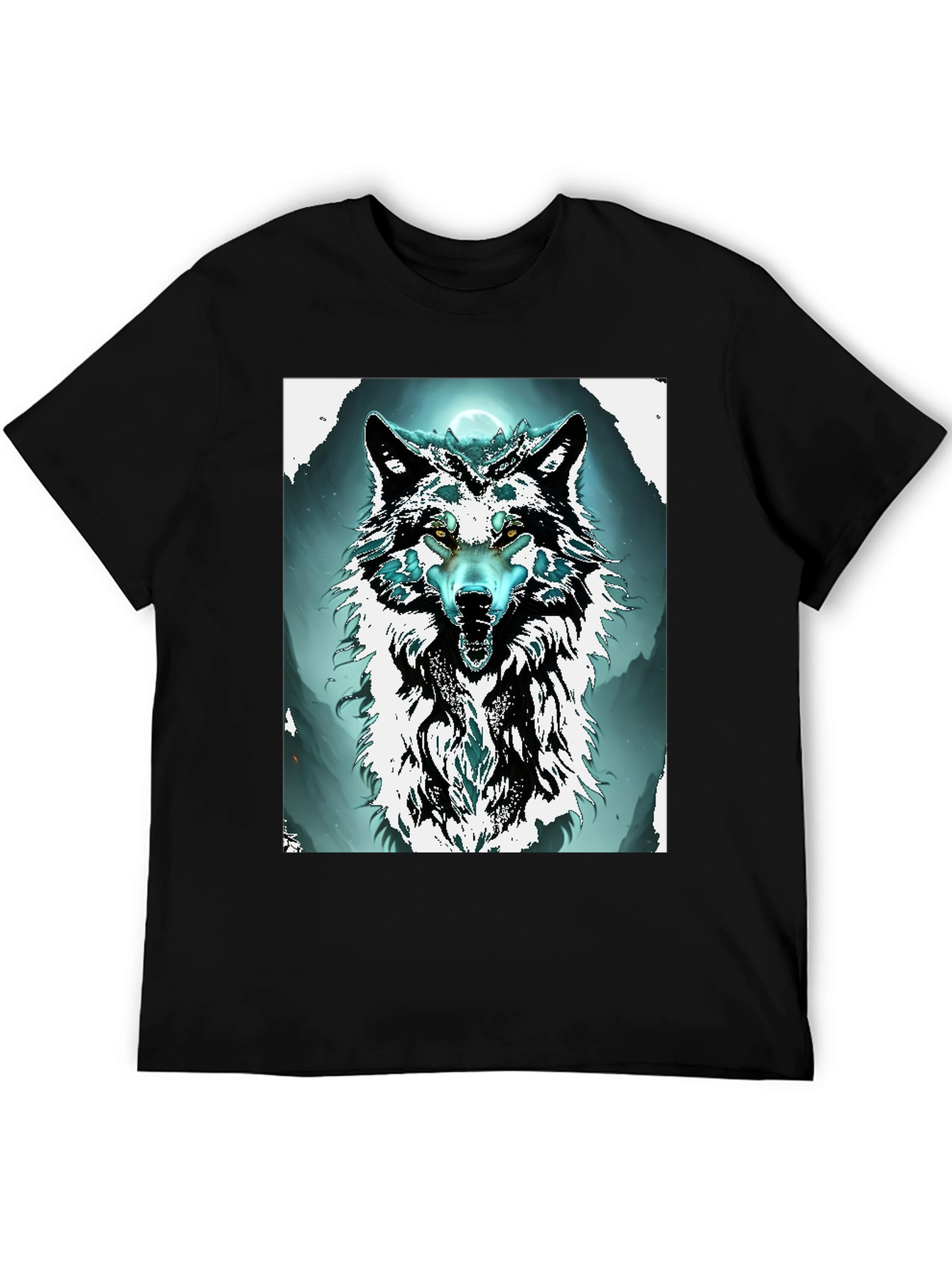 Black Wolf Graphic Tee - Black Cotton Blend view 5