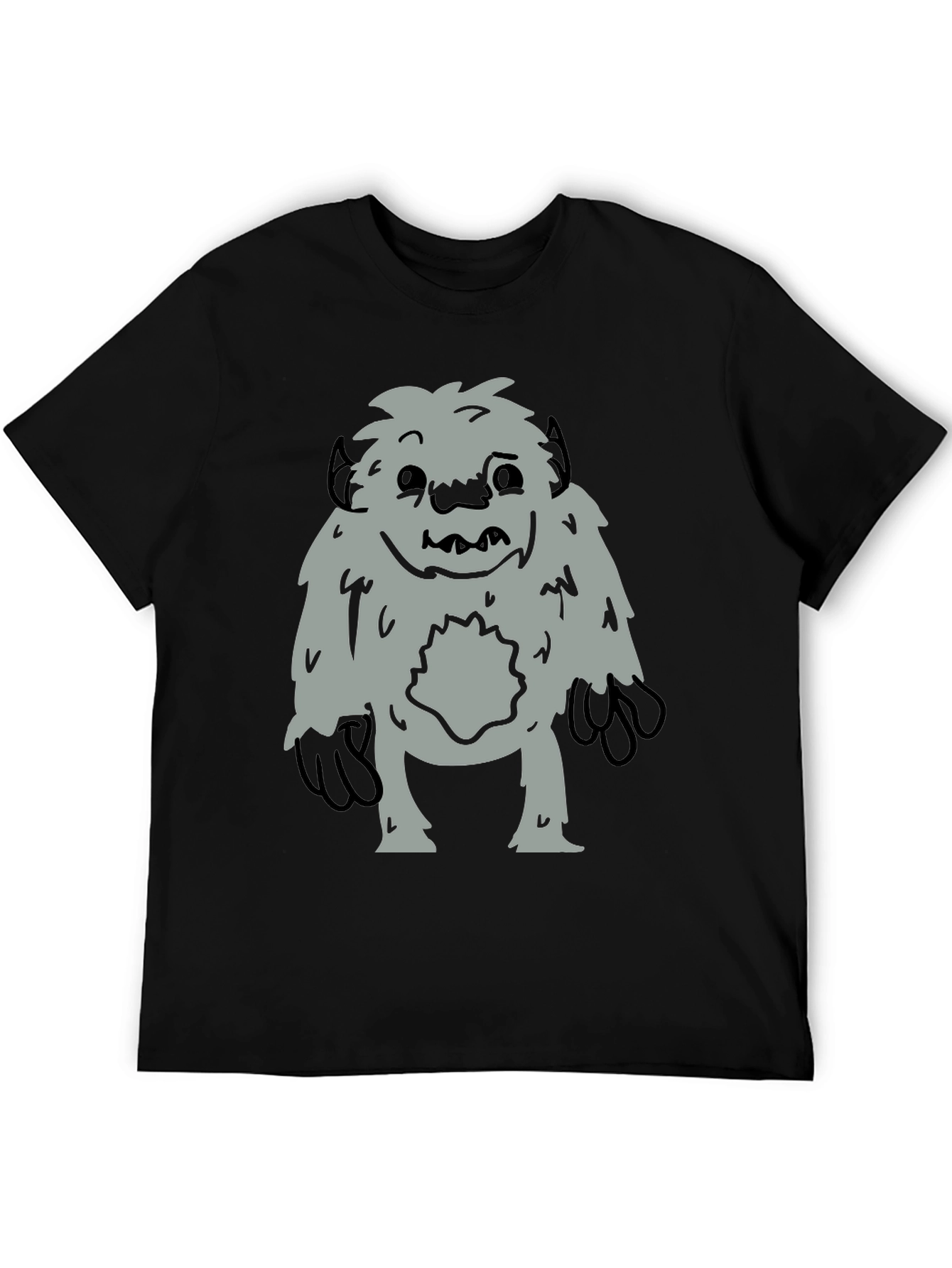 Fun Bigfoot Graphic Tee - Black Cotton Blend - 5
