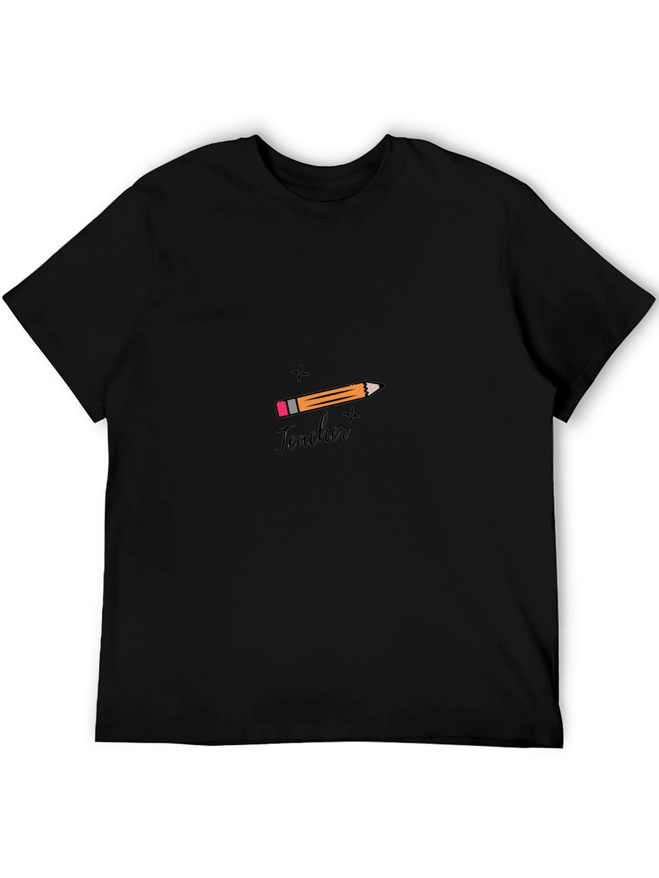 Black Teacher Pencil Graphic T-Shirt view 5