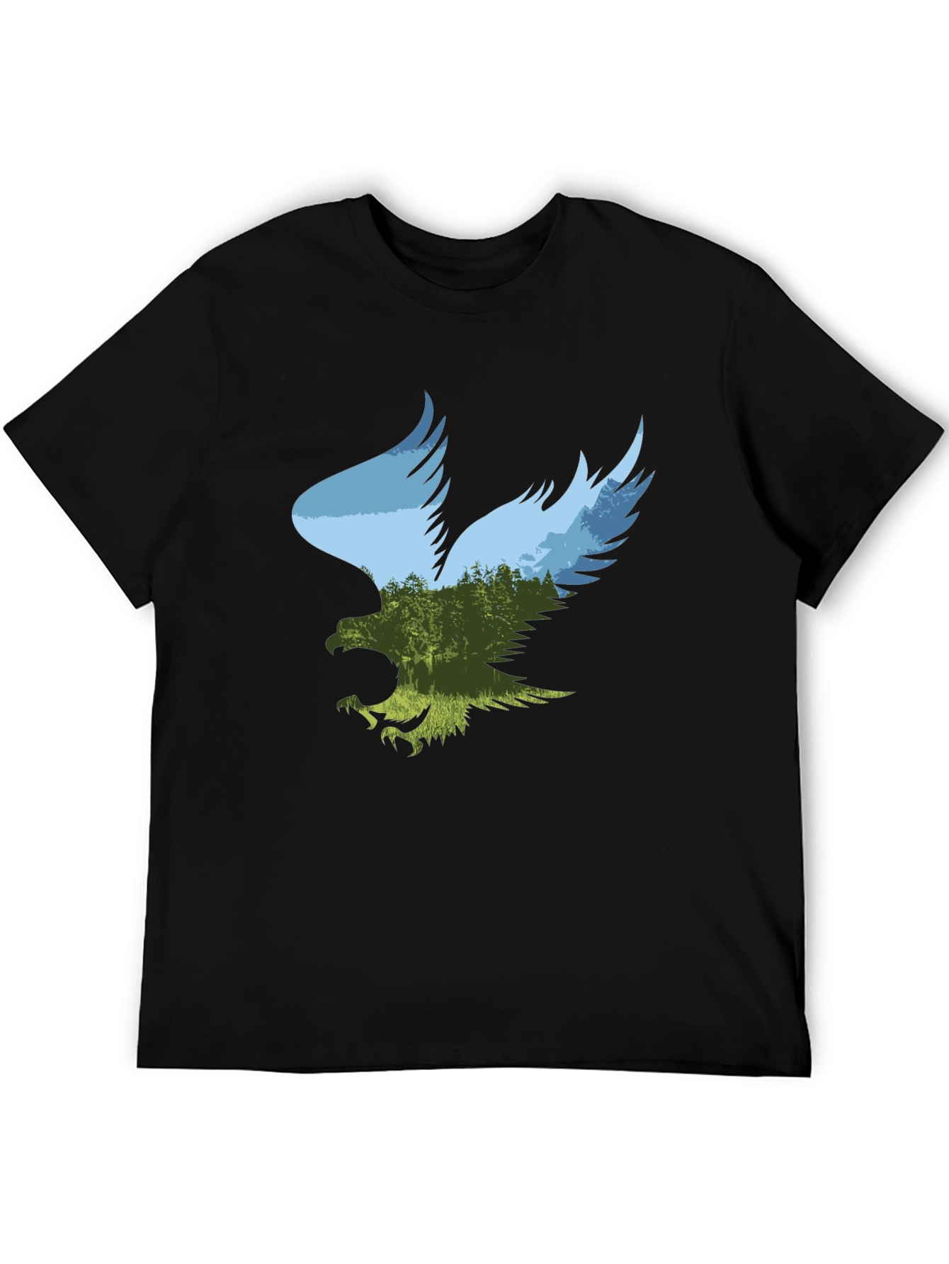 Black Eagle Graphic Print Black T-Shirt view 5