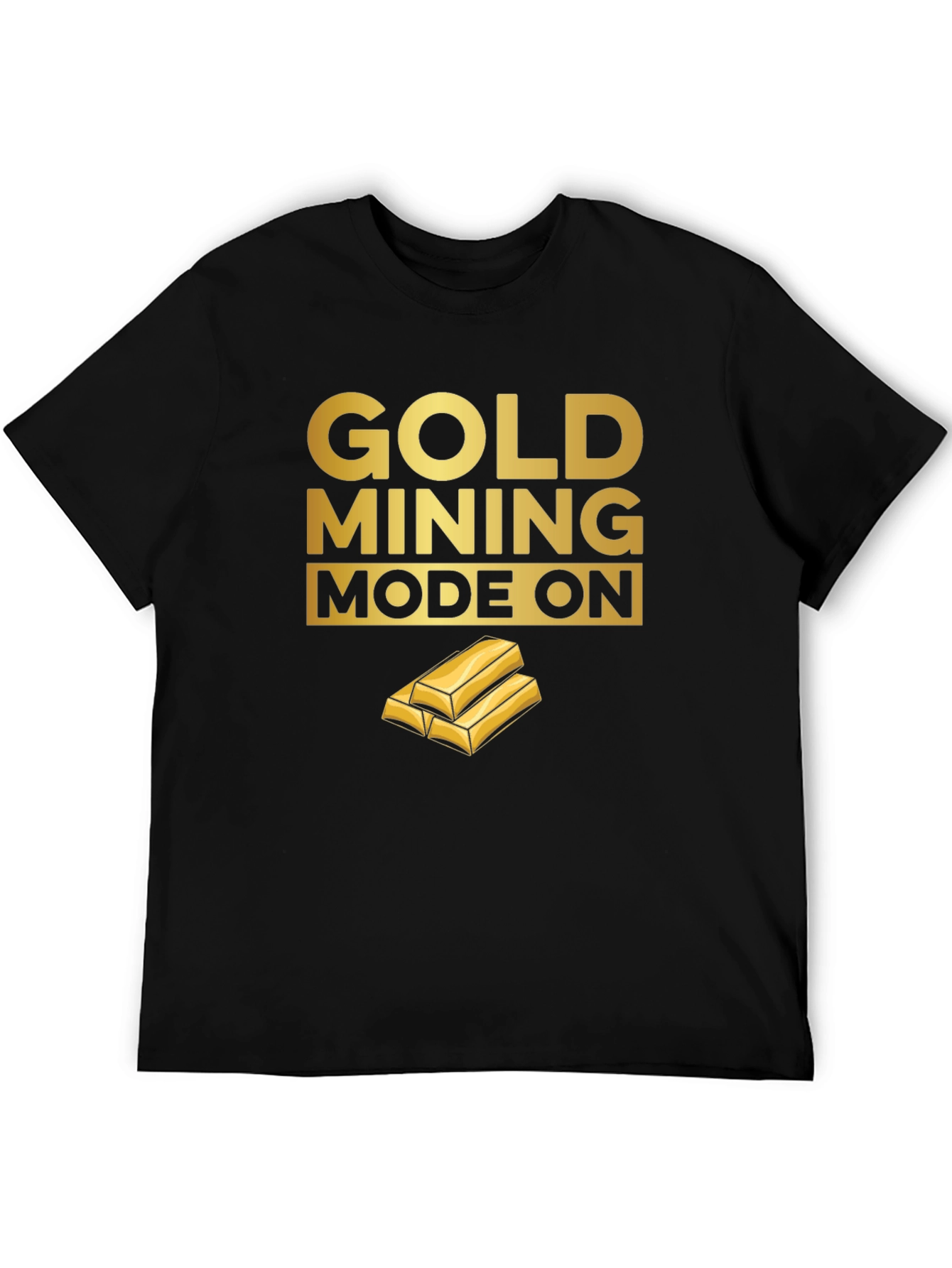 Black Gold Mining Mode On - Black T-Shirt view 5