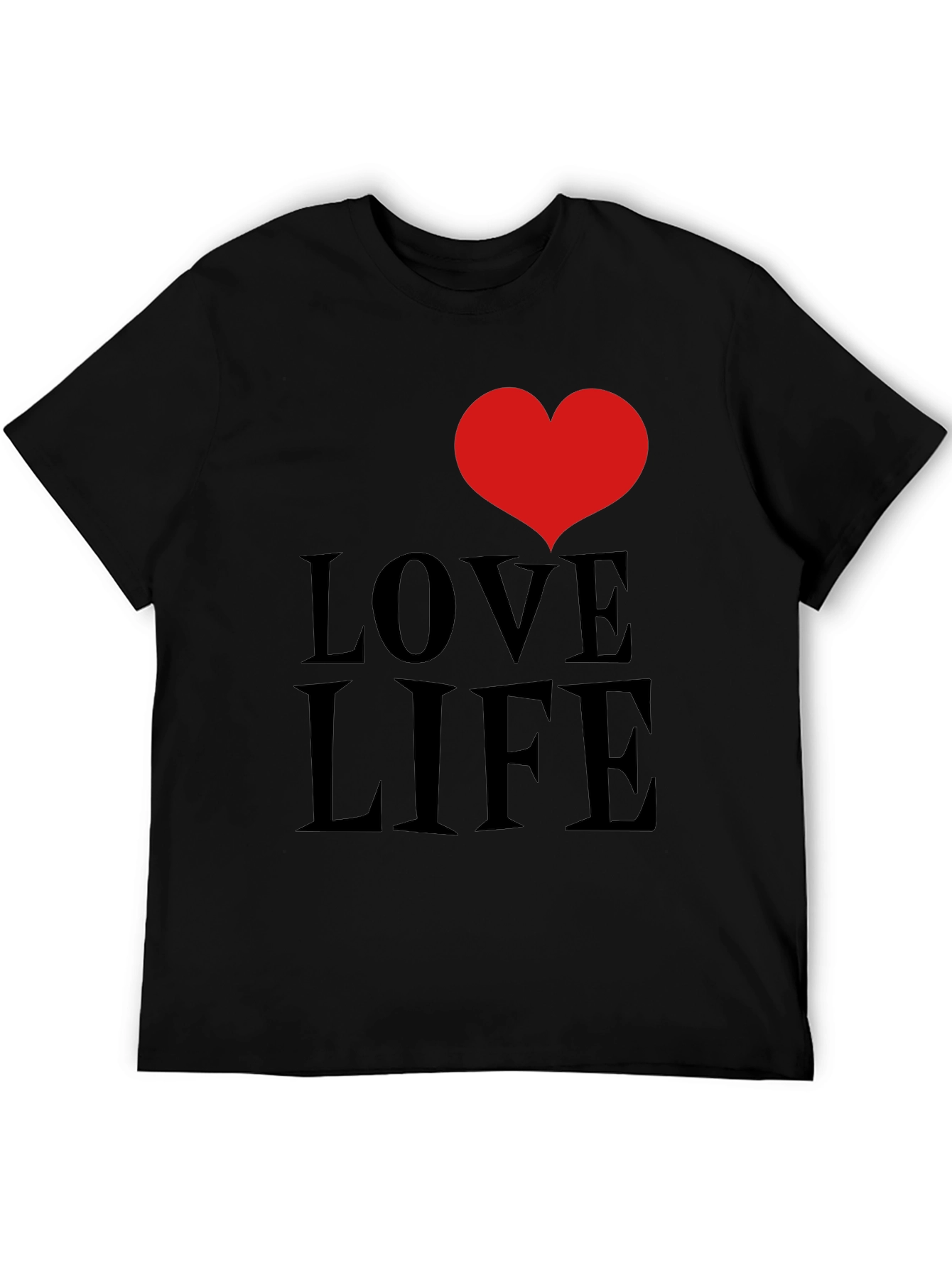 Black Love Life Graphic Tee - Black Cotton Comfort view 5