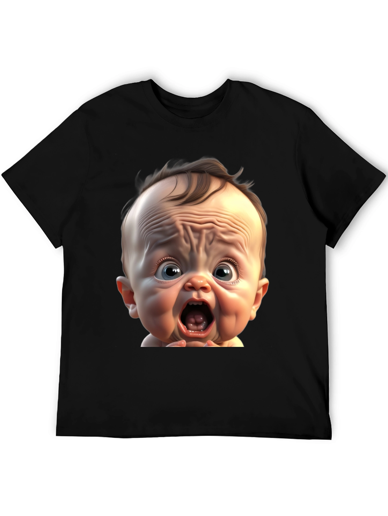 Black Funny Baby Face Black T-Shirt view 5