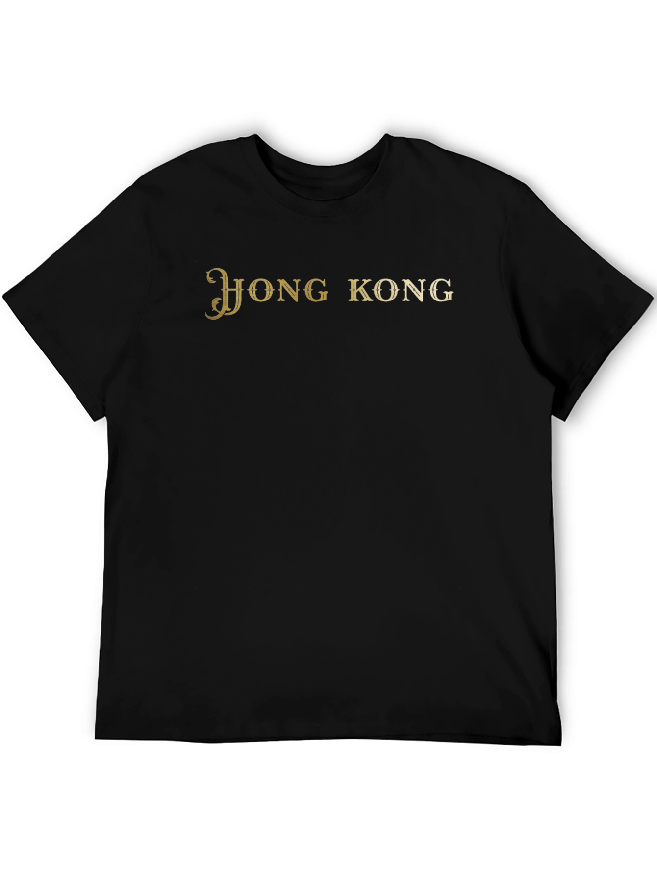Hong Kong Text Graphic Black T-Shirt - 5
