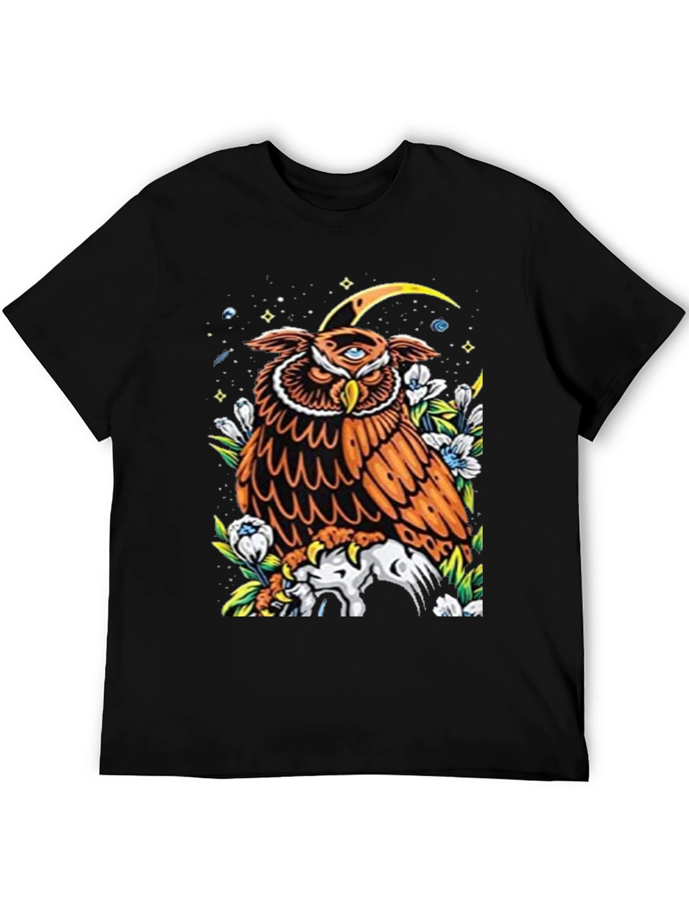 Black Mystic Owl Graphic Tee - Third Eye Design view 5