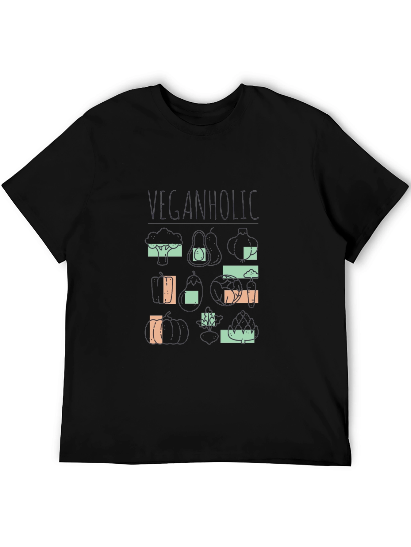 Black Veganholic T-Shirt - Stylish Vegan Apparel view 5