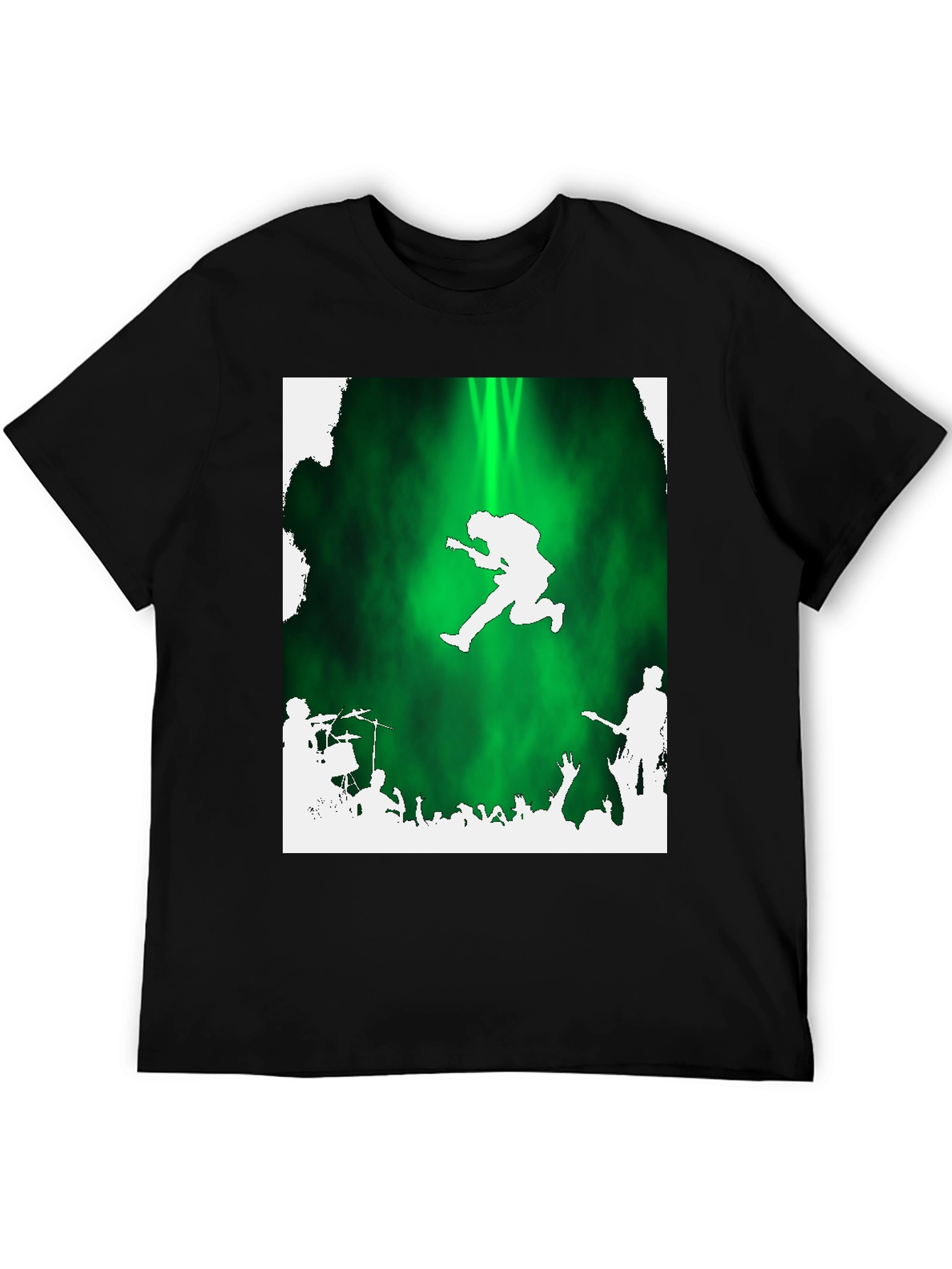 Rock Band Concert Graphic Tee - Black Cotton T-Shirt - 5