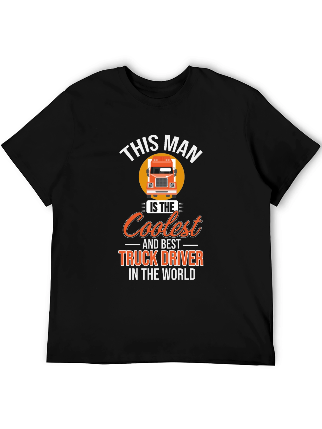 Black Coolest Truck Driver T-Shirt - Black Cotton Tee view 5