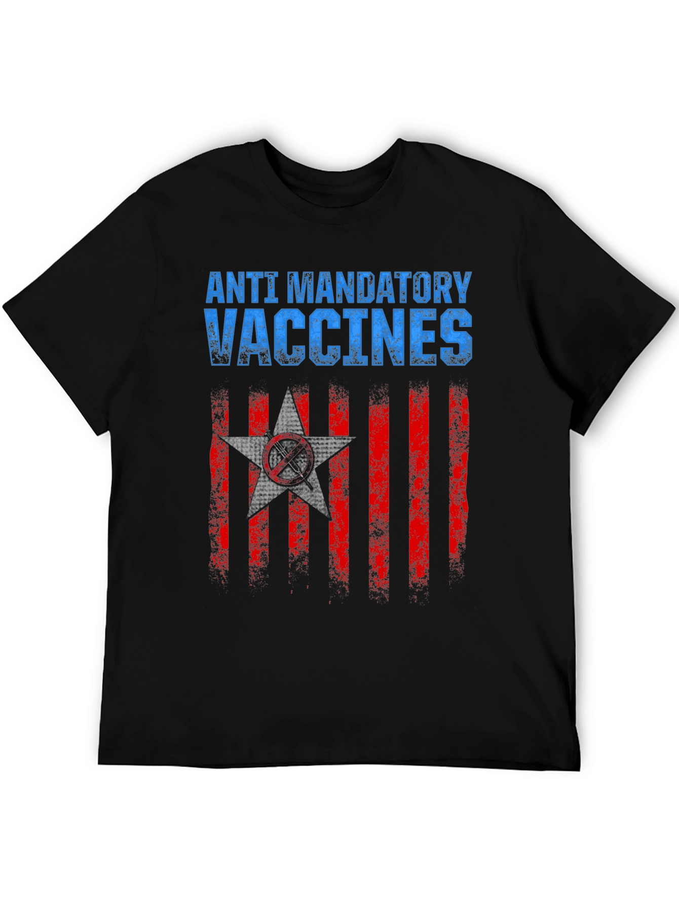 Black Anti Mandatory Vaccines T-Shirt Black Cotton view 5