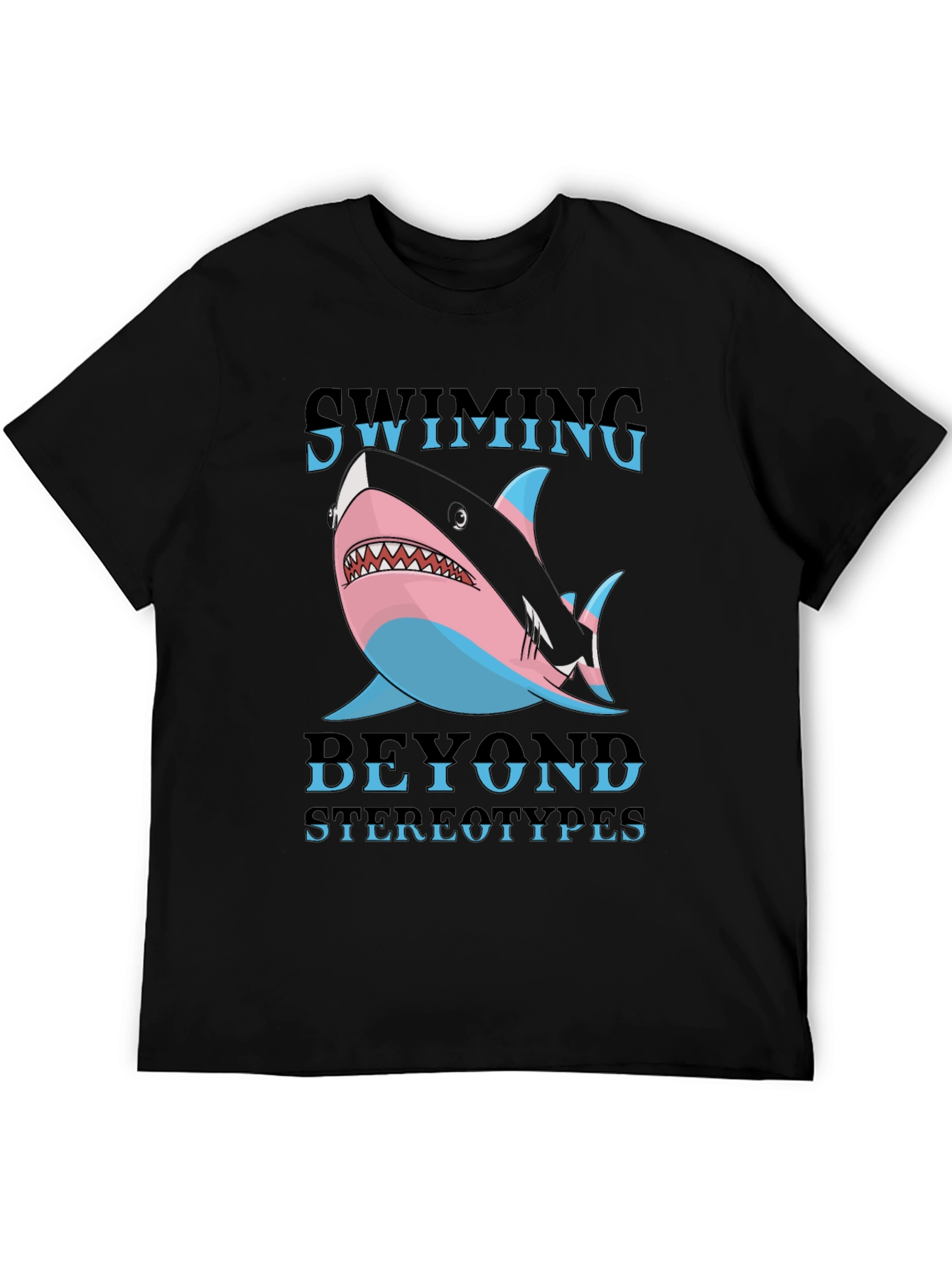 Black Swimming Beyond Stereotypes Shark T-Shirt view 5