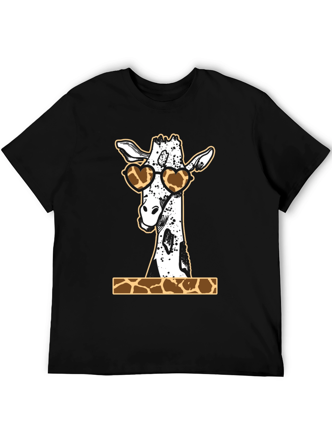 Black Giraffe Heart Sunglasses Graphic Tee view 5