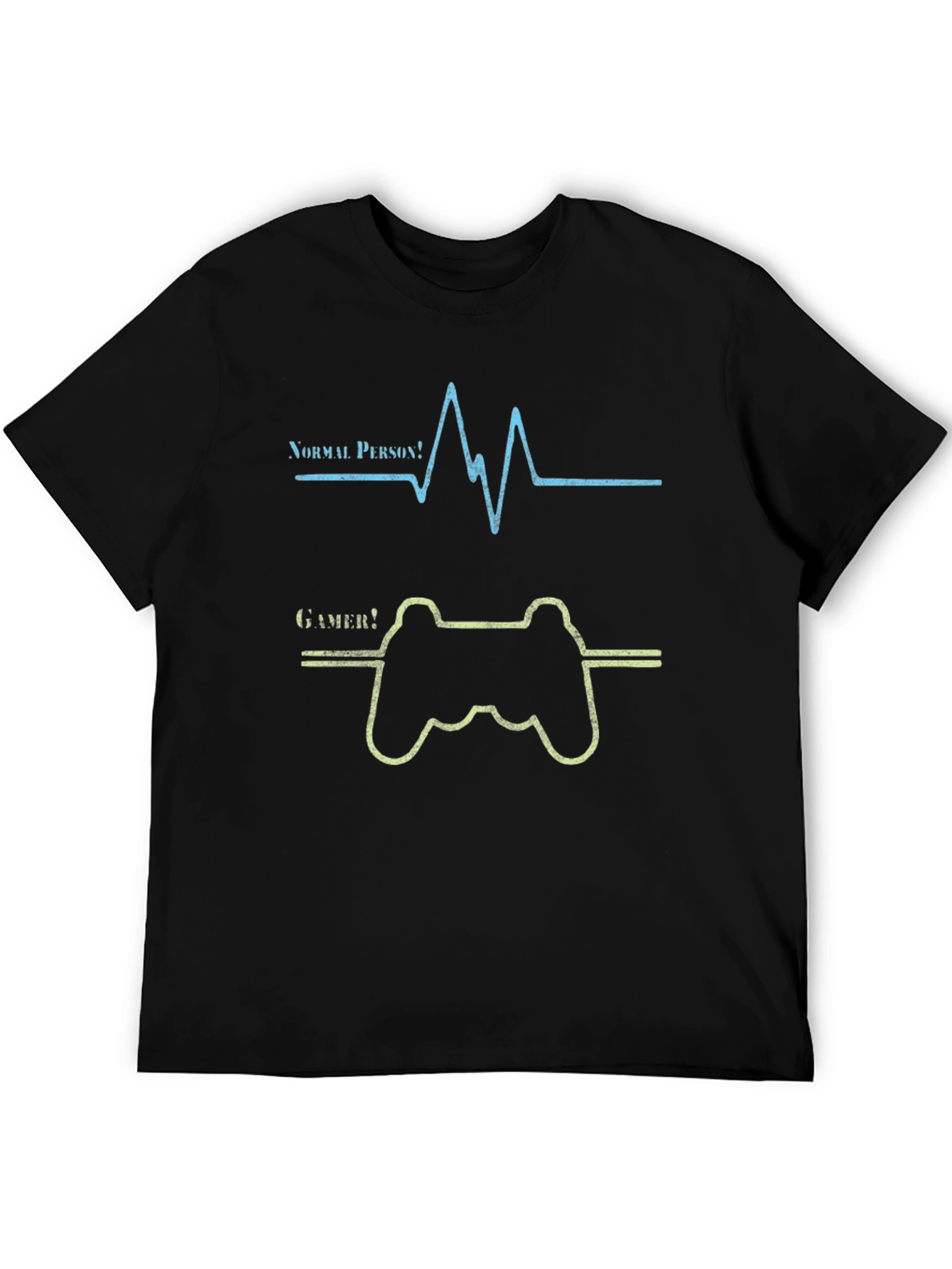 Black Gamer Heartbeat Graphic Tee - Novelty T-Shirt view 5