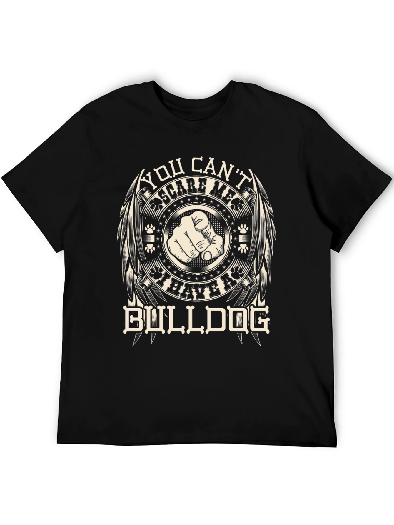 Black You Can't Scare Me I Have A Bulldog Graphic T-Shirt view 5