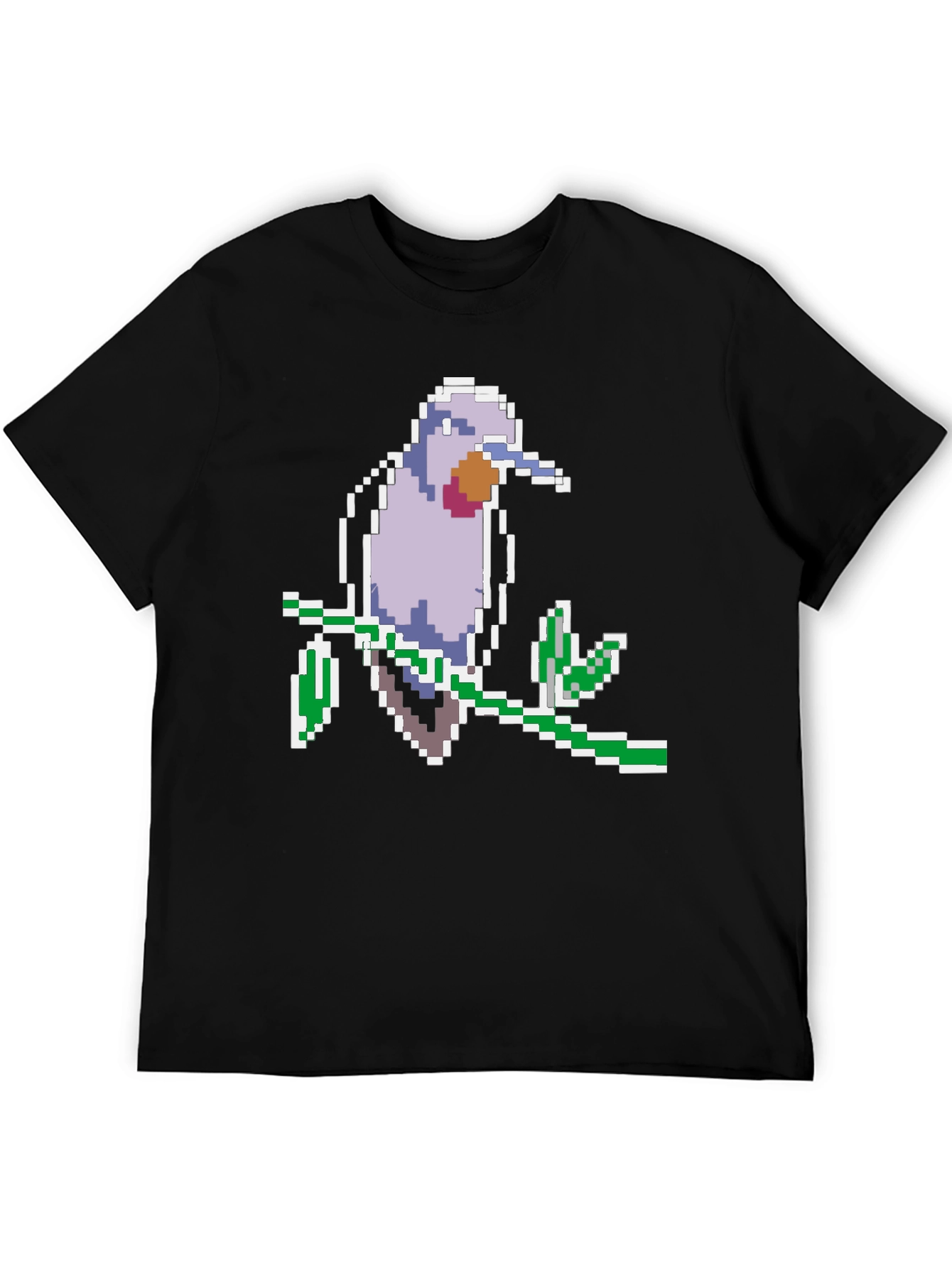 Black Pixel Bird Graphic Tee - Black Cotton Comfort view 5
