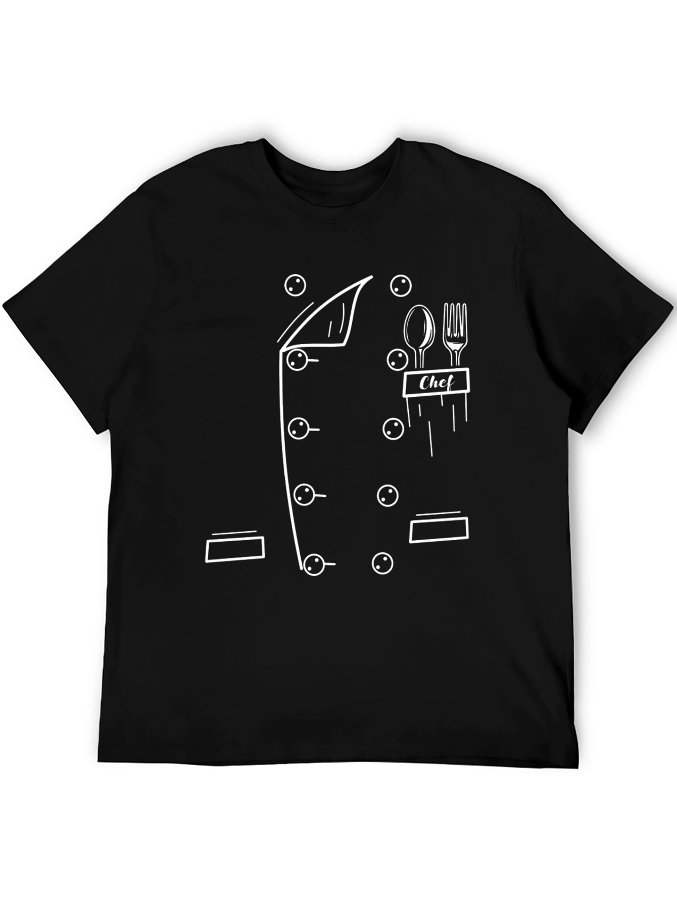Black Chef Outfit T-Shirt - Funny Costume Tee view 5