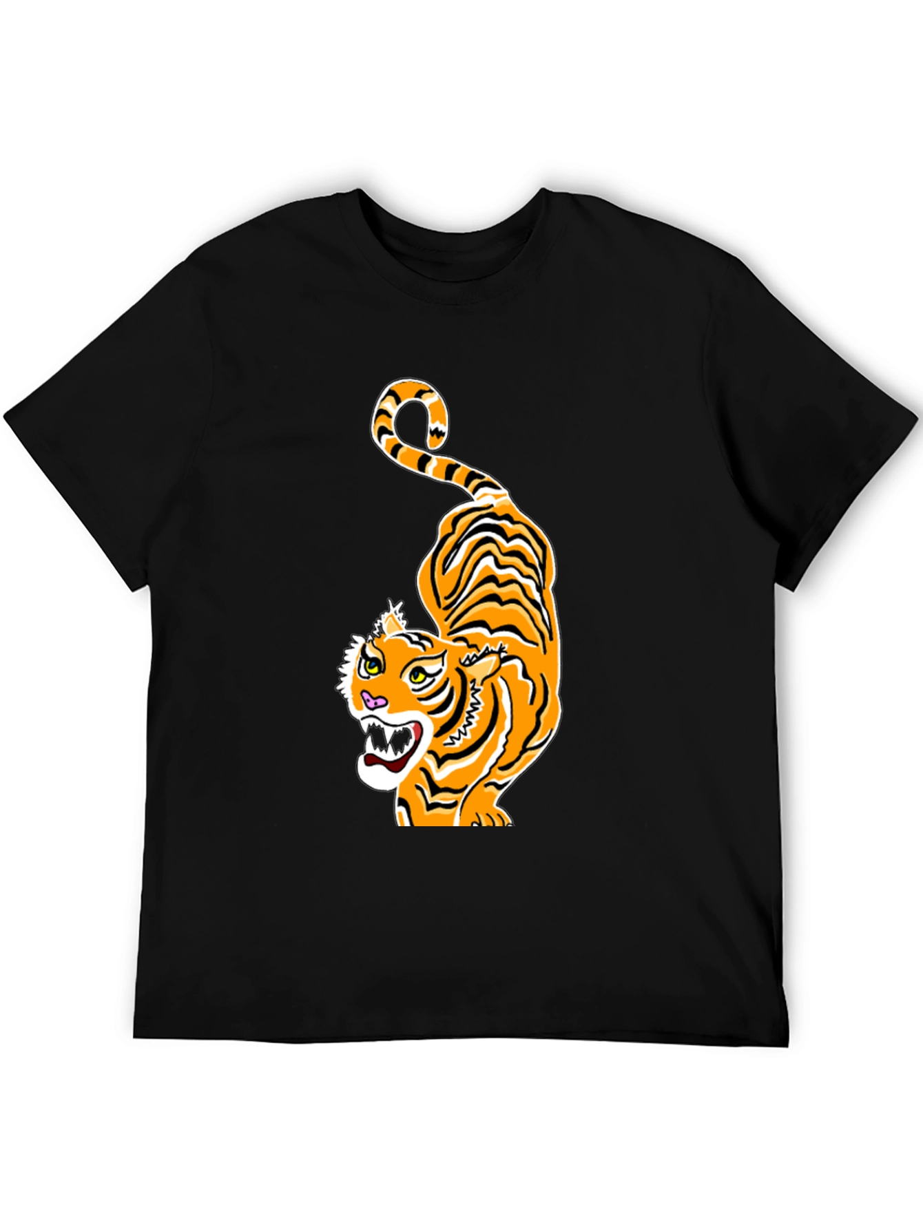 Black Tiger Graphic Tee - Black Crew Neck view 5