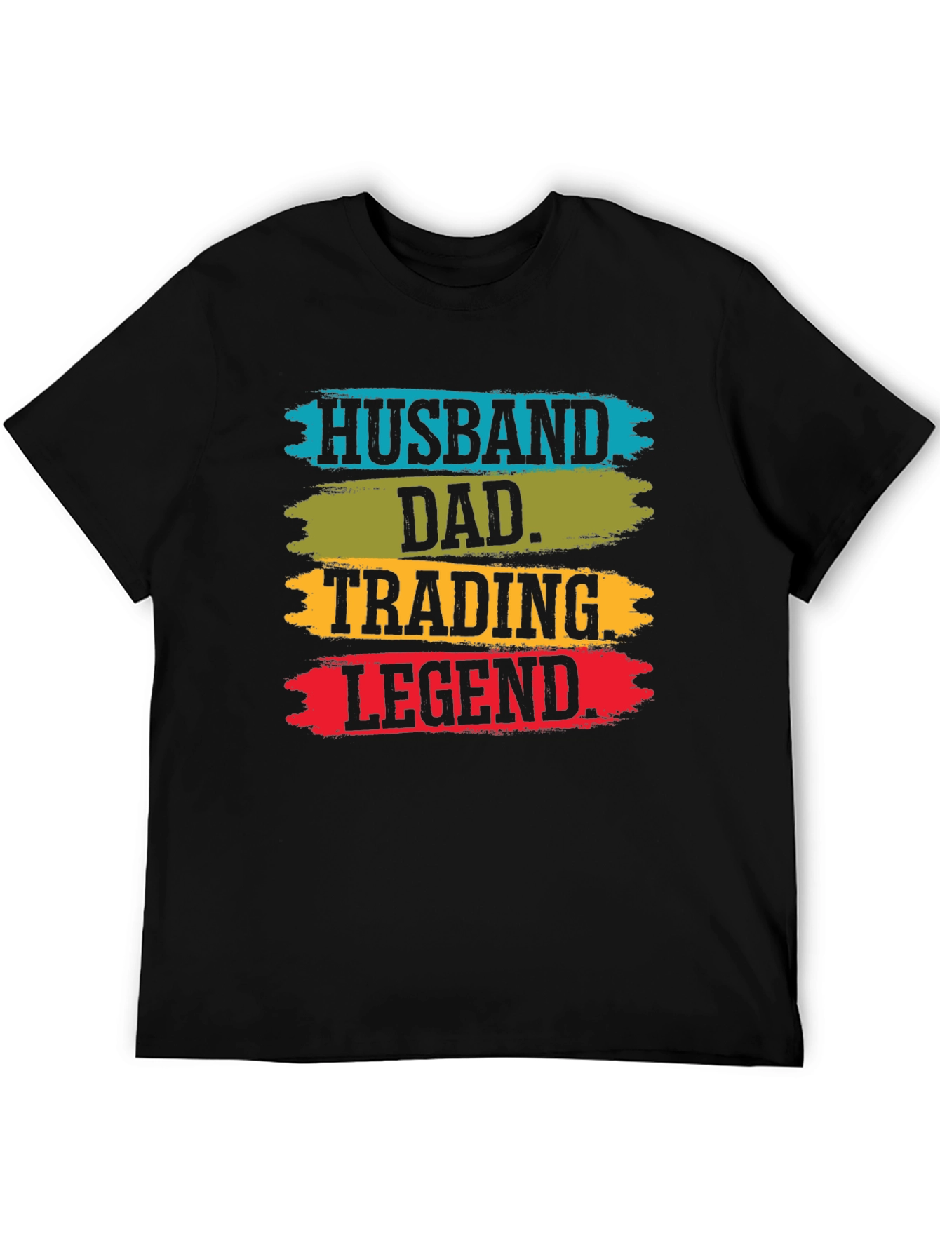 Black Husband Dad Trading Legend T-Shirt view 5