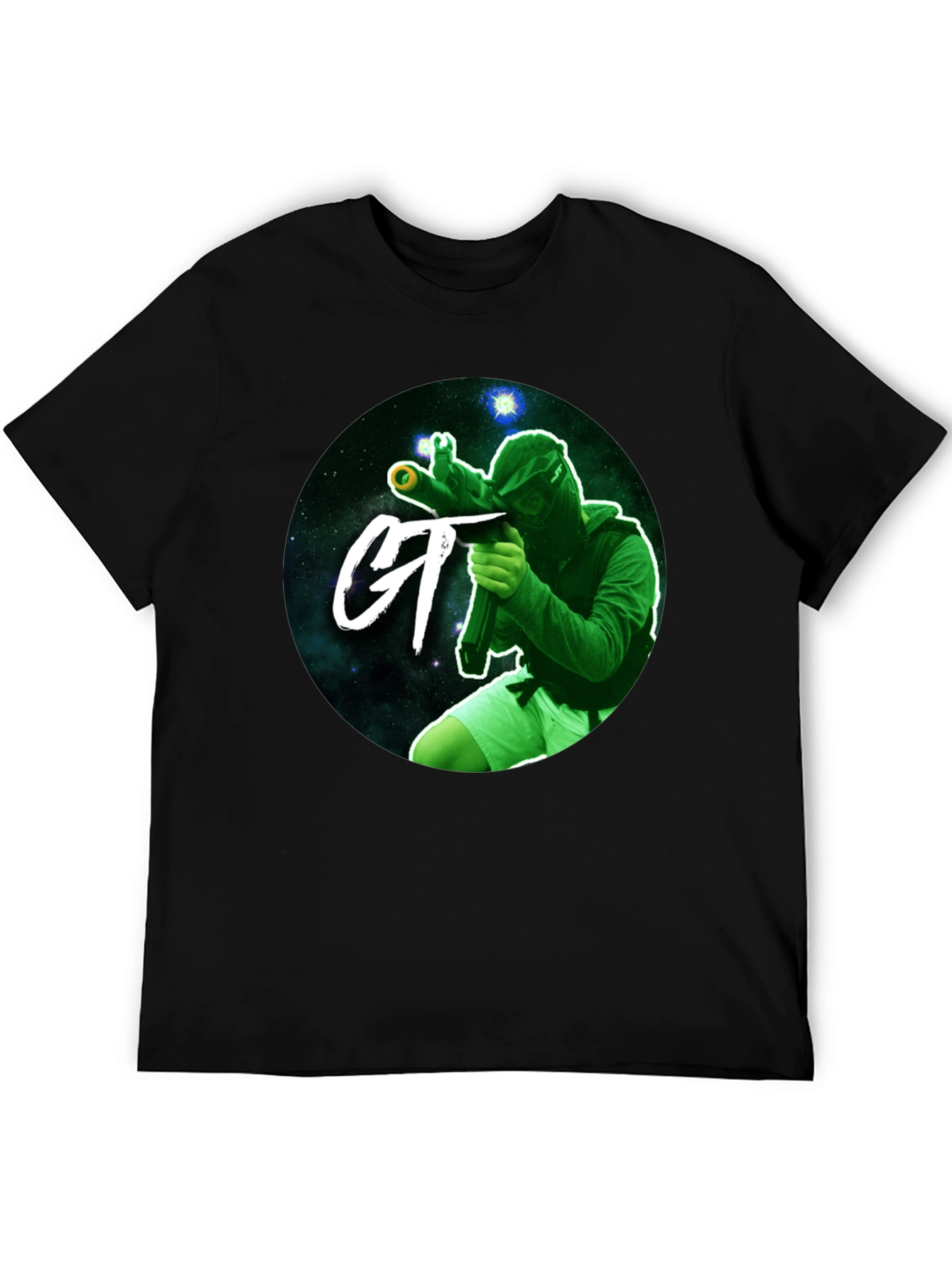 Black Cosmic Paintball T-Shirt - Gamer Tee view 5