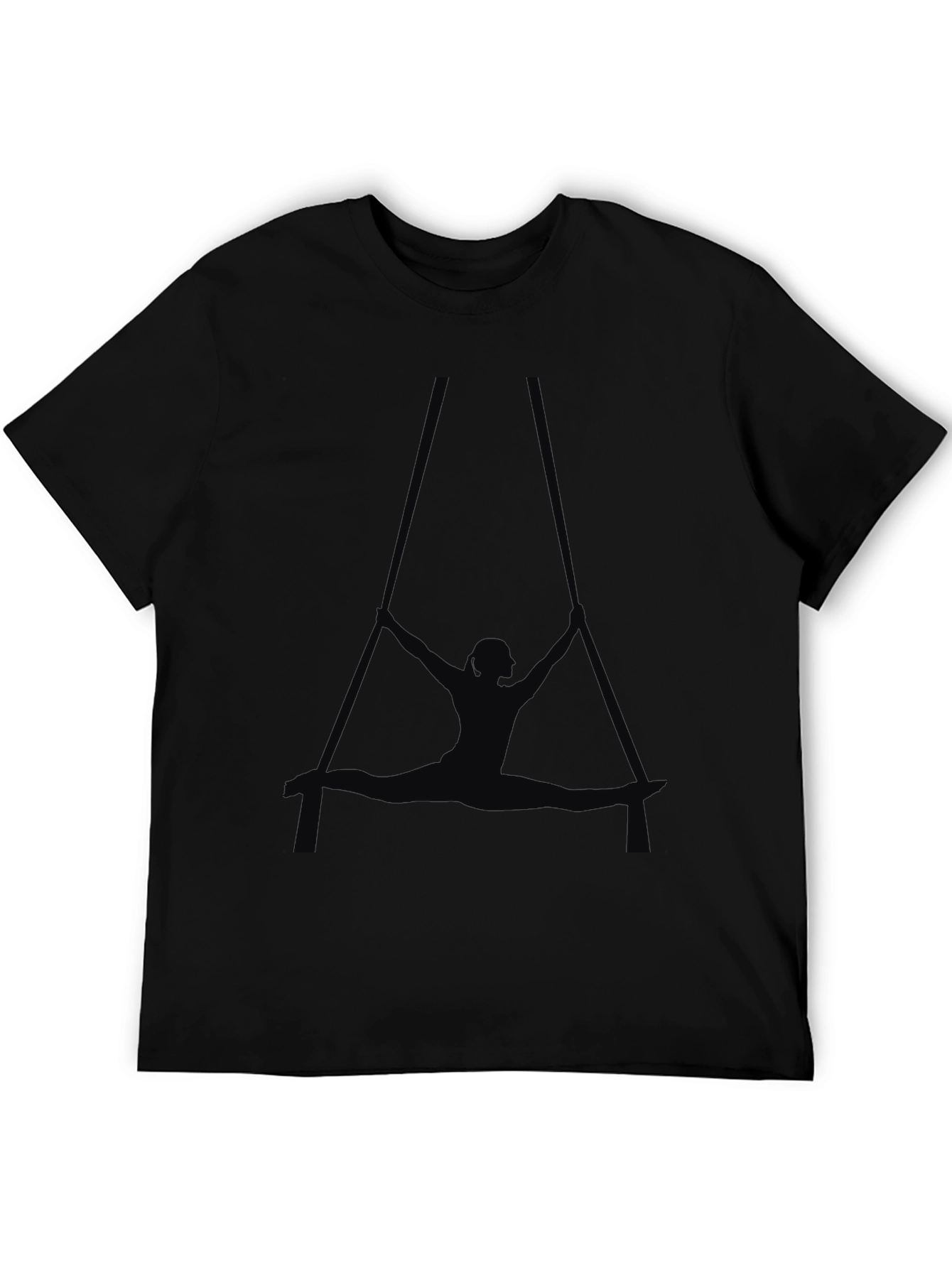 Black Aerial Silk Silhouette Black T-Shirt view 5