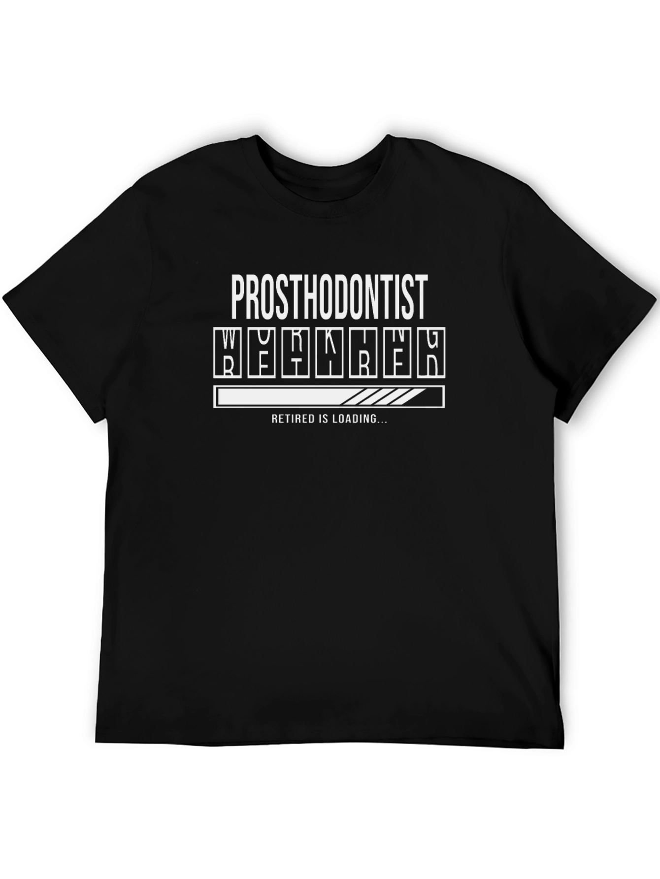 Black Prosthodontist Retirement Loading T-Shirt - Black Cotton view 5