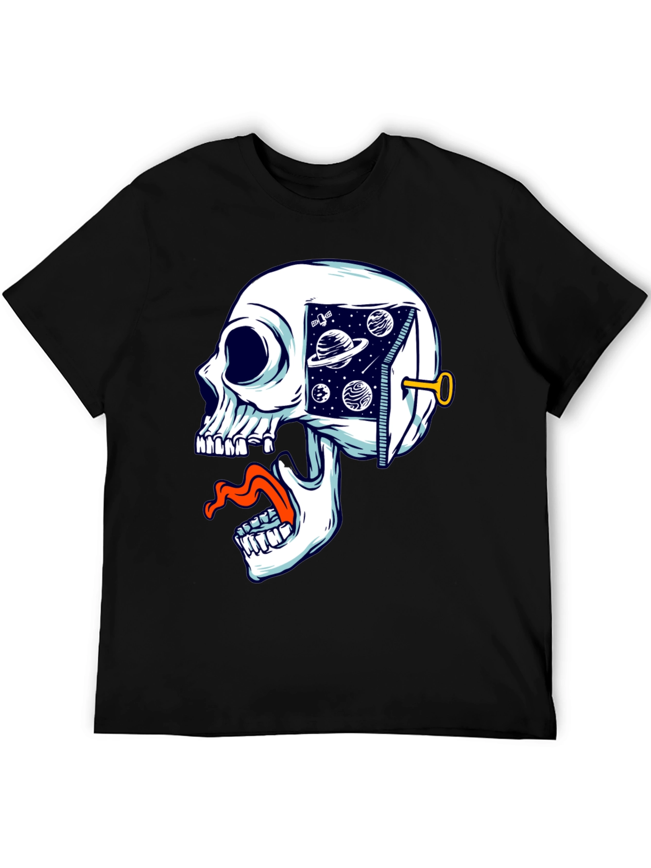 Black Cosmic Skull T-Shirt - Unisex Graphic Tee view 5