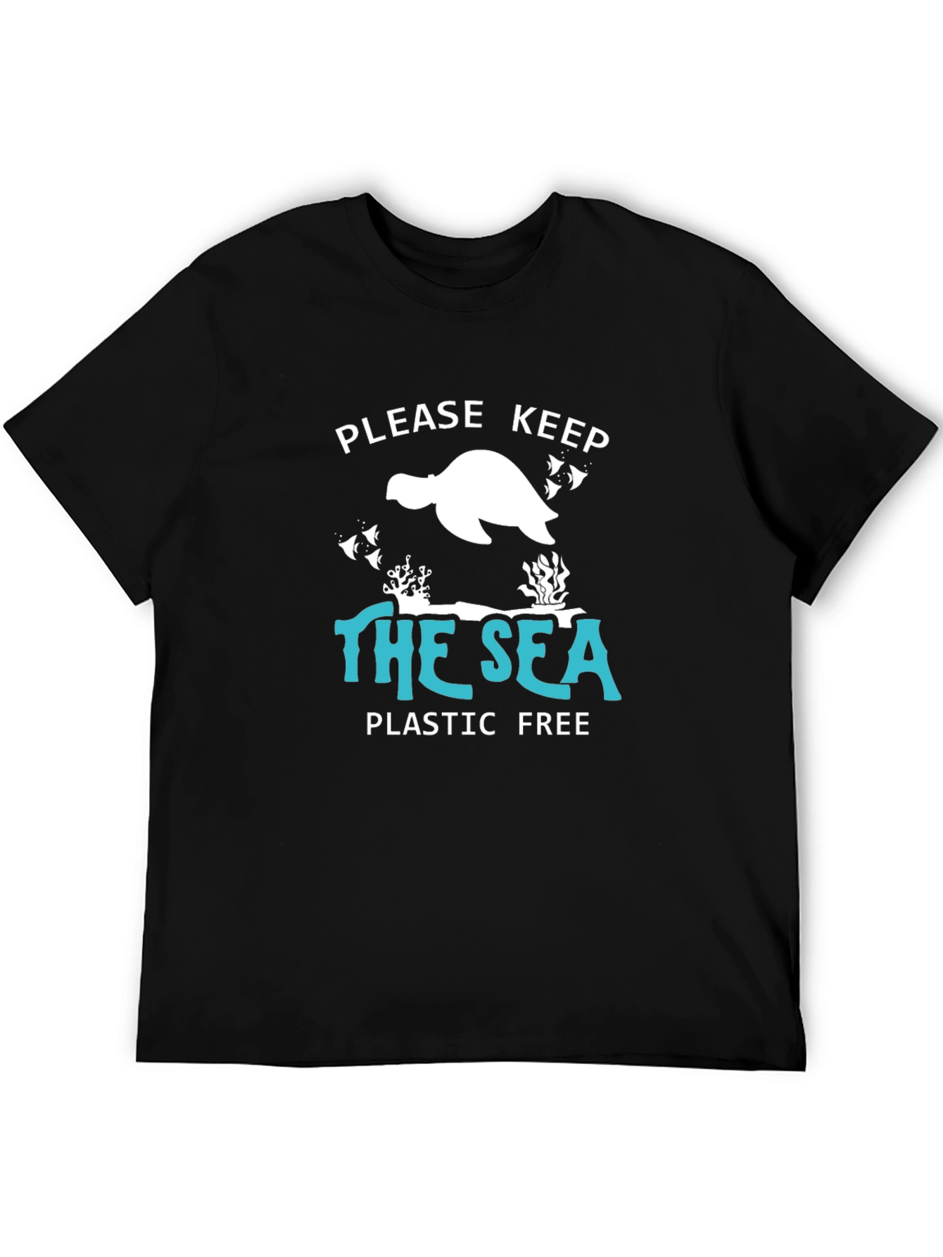 Black Keep the Sea Plastic Free Graphic Tee view 5