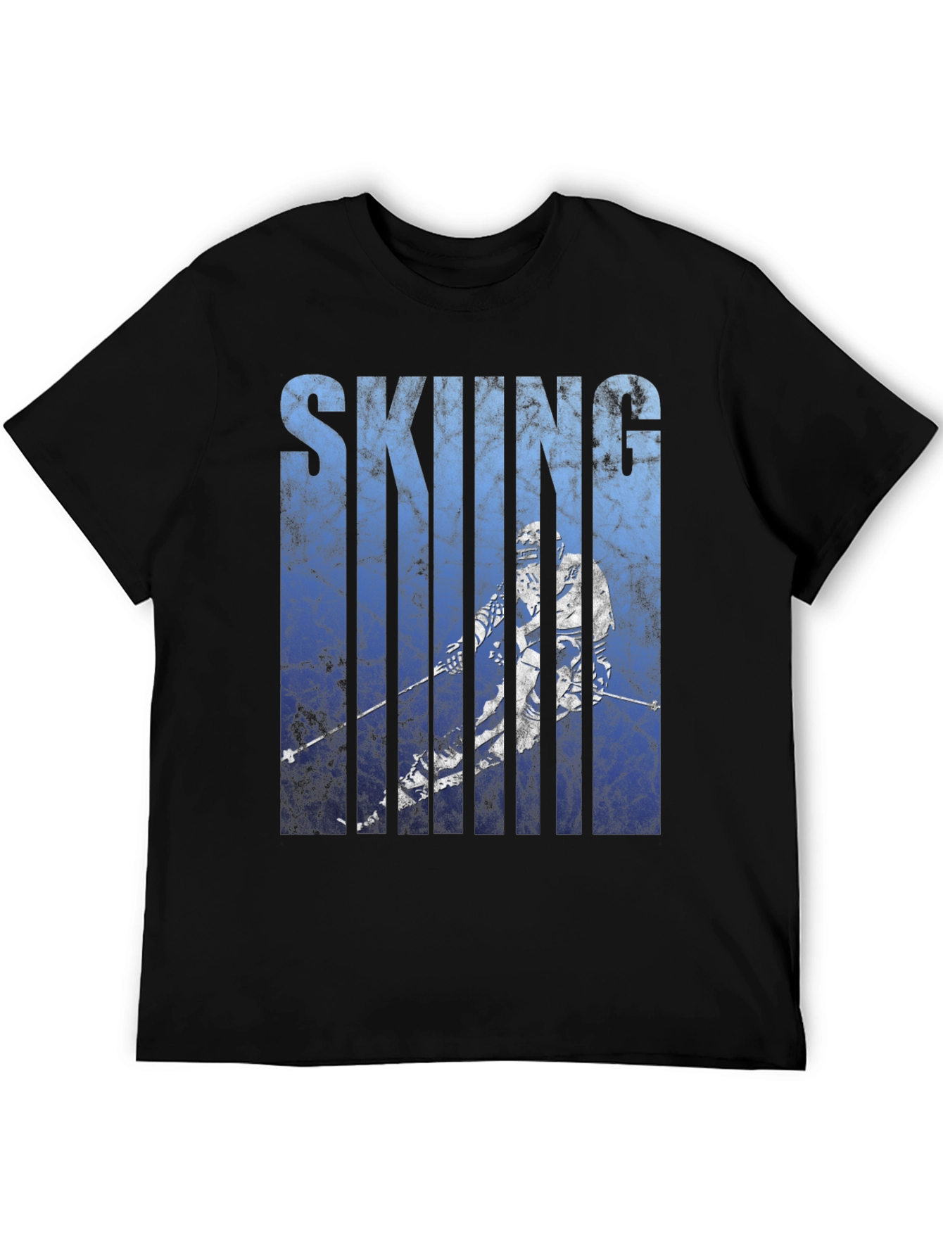 Black Skiing Graphic Tee - Black Cotton Blend view 5