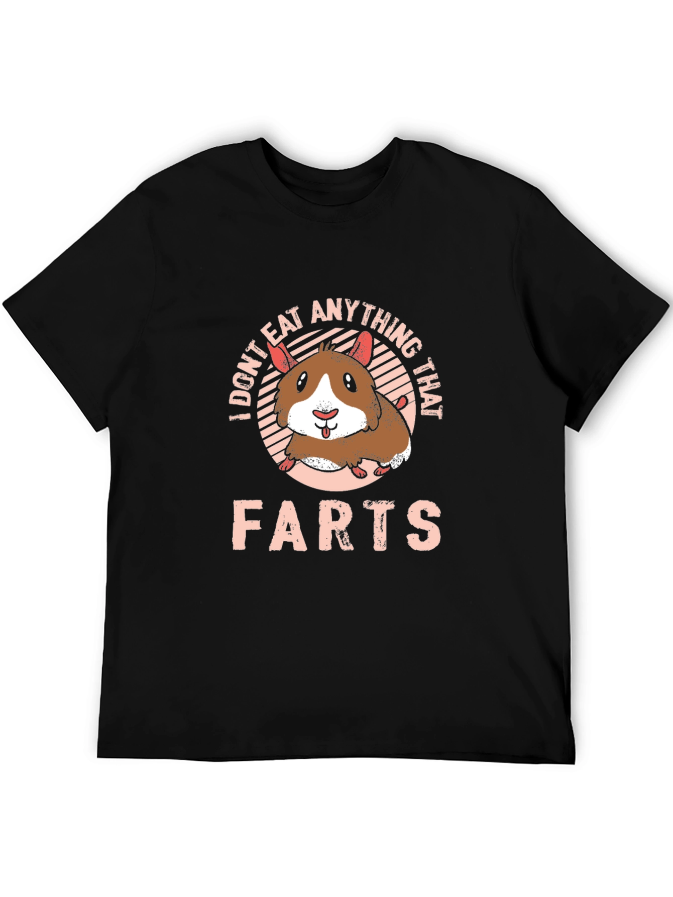 Black Funny Hamster Graphic T-Shirt - "I Don't Eat Anything That Farts" view 5