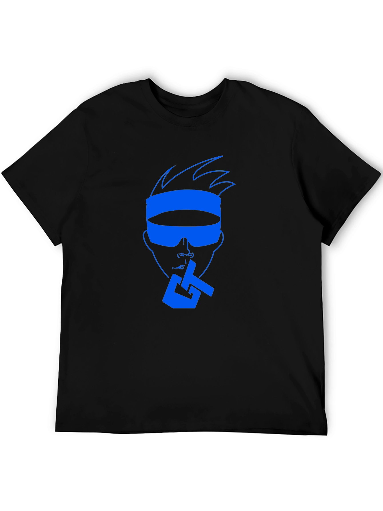 Black Cool Blue Graphic Tee - Casual Black T-Shirt view 5
