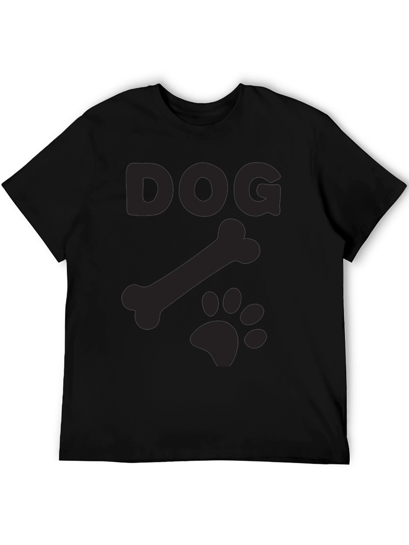 Black Dog Bone Paw Print T-Shirt view 5