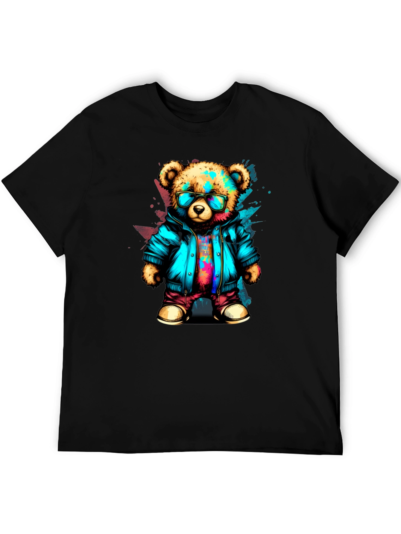 Black Cool Bear Graphic Tee - Urban Style view 5