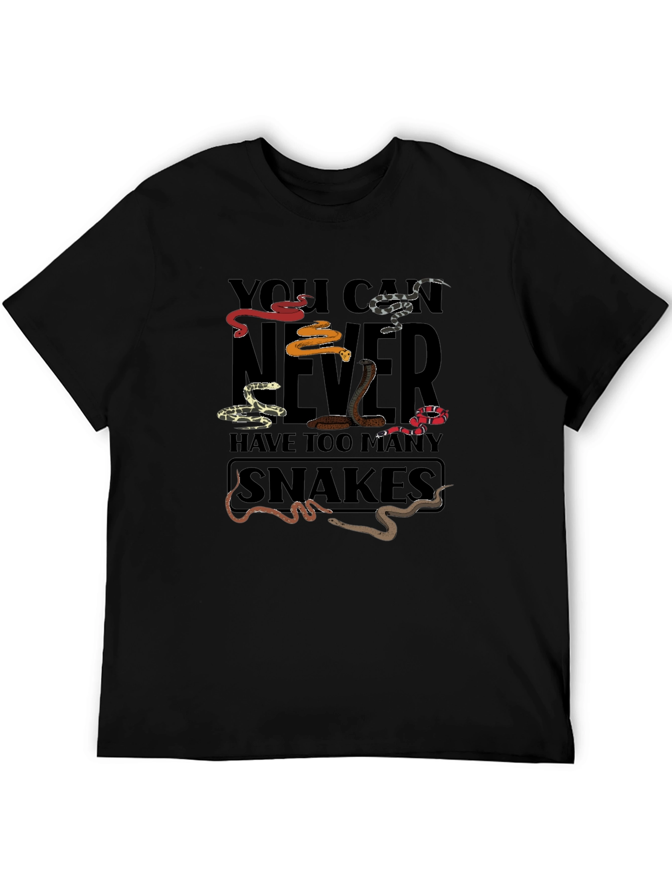 Black You Can Never Have Too Many Snakes T-Shirt view 5