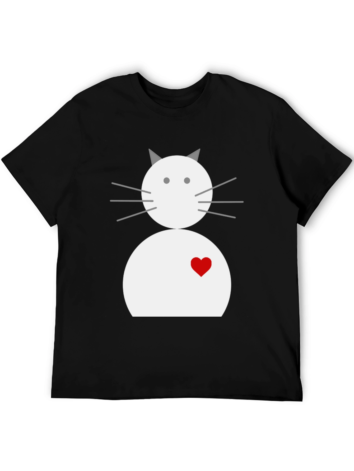 Black Cute Cat Graphic Tee - Black Cotton Blend Shirt view 5
