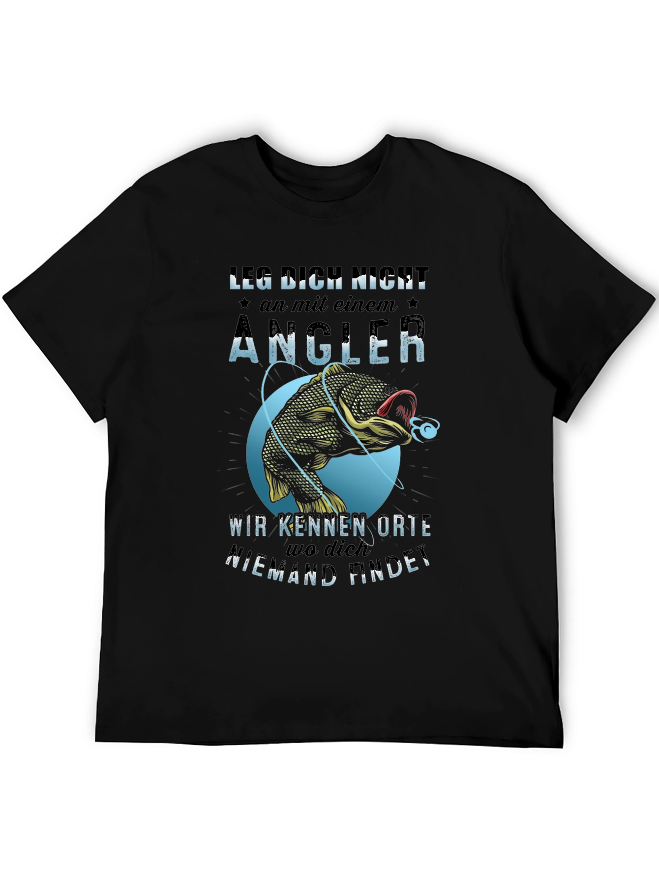 Black Angler Graphic Tee - Fishing Lover's Shirt view 5