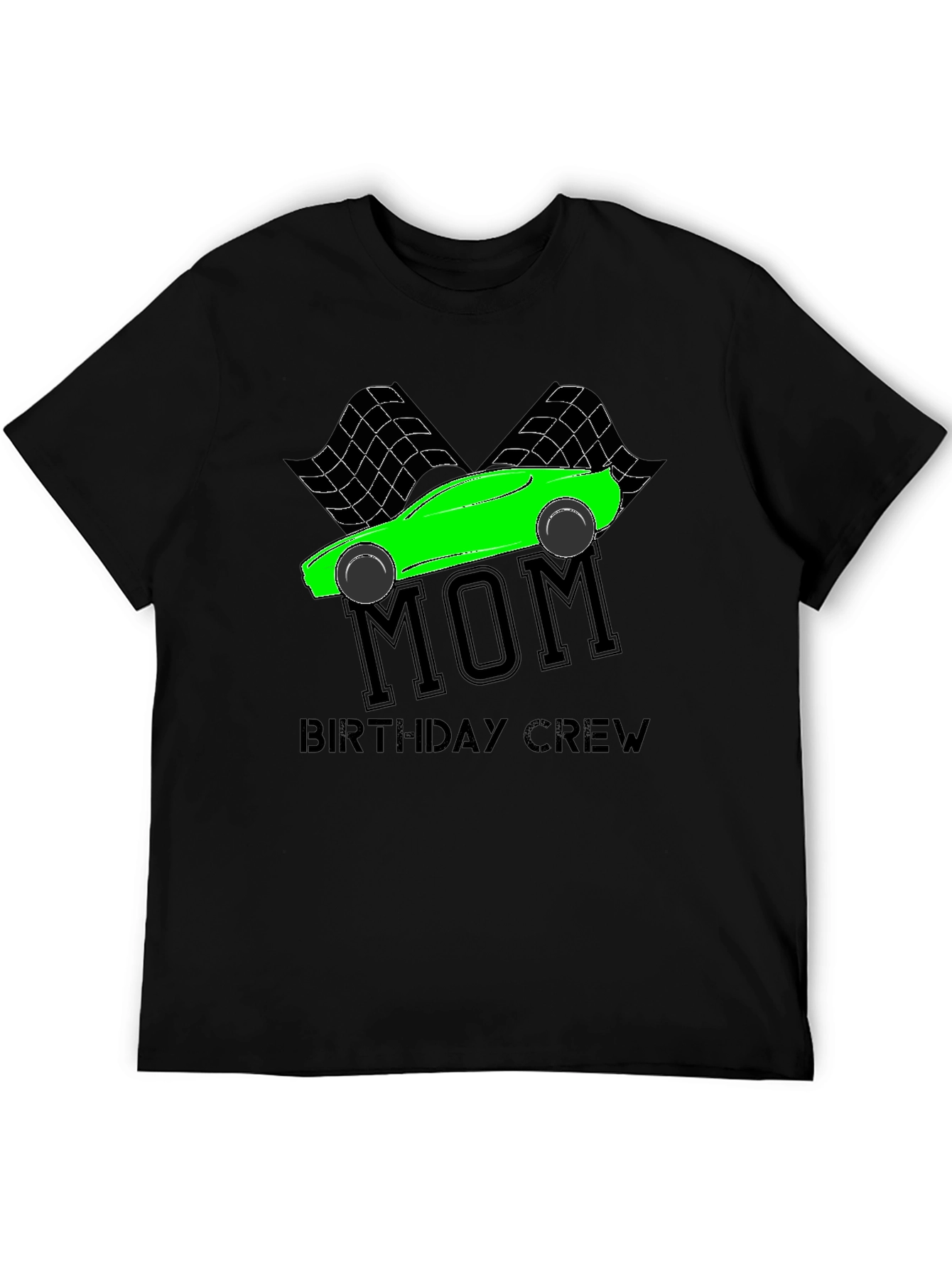 Black Mom Birthday Crew Racing T-Shirt view 5