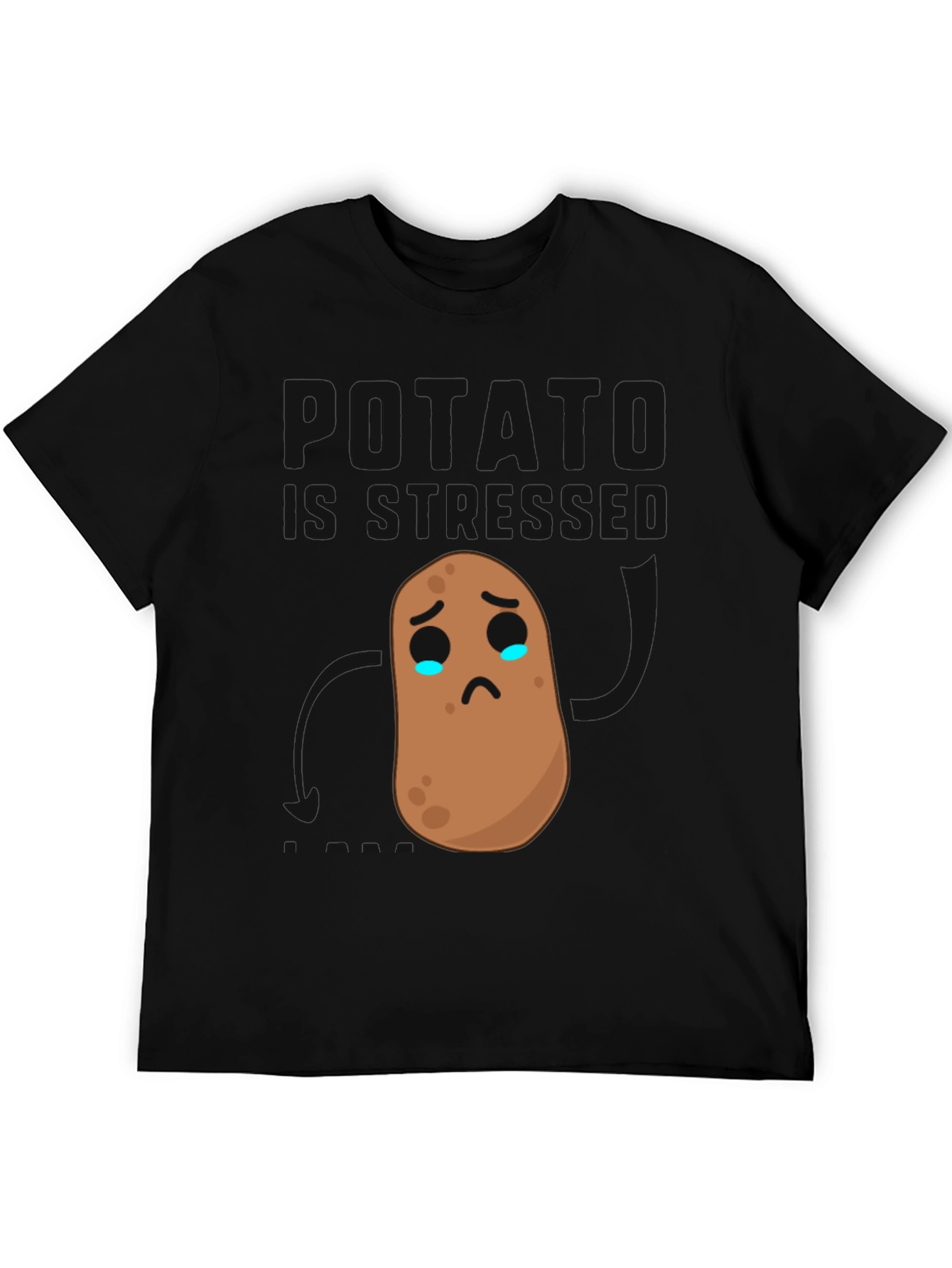 Black Sad Potato Graphic Tee - Black Cotton Comfort view 5