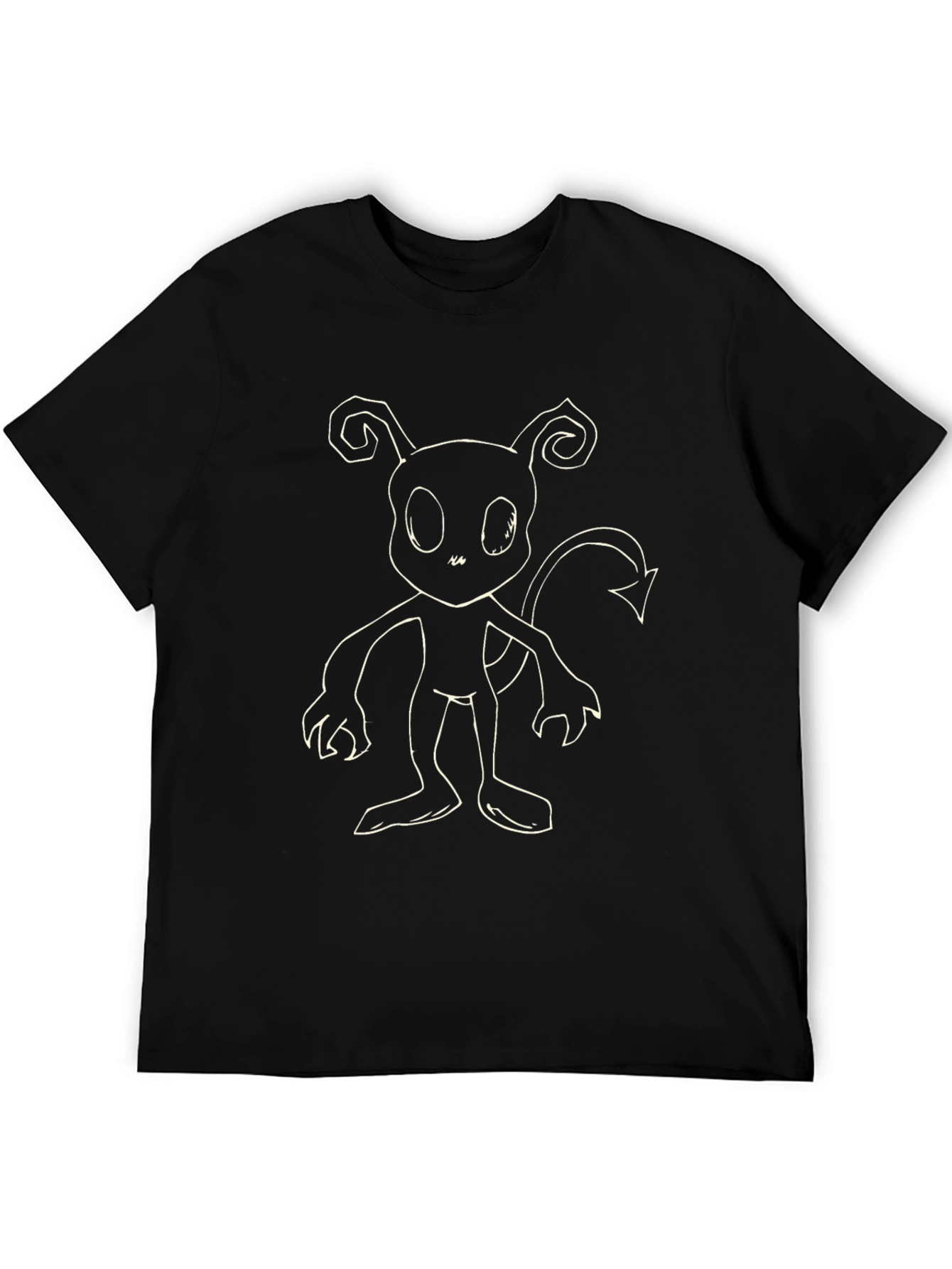 Black Cartoon Devil T-Shirt - Black Graphic Tee view 5