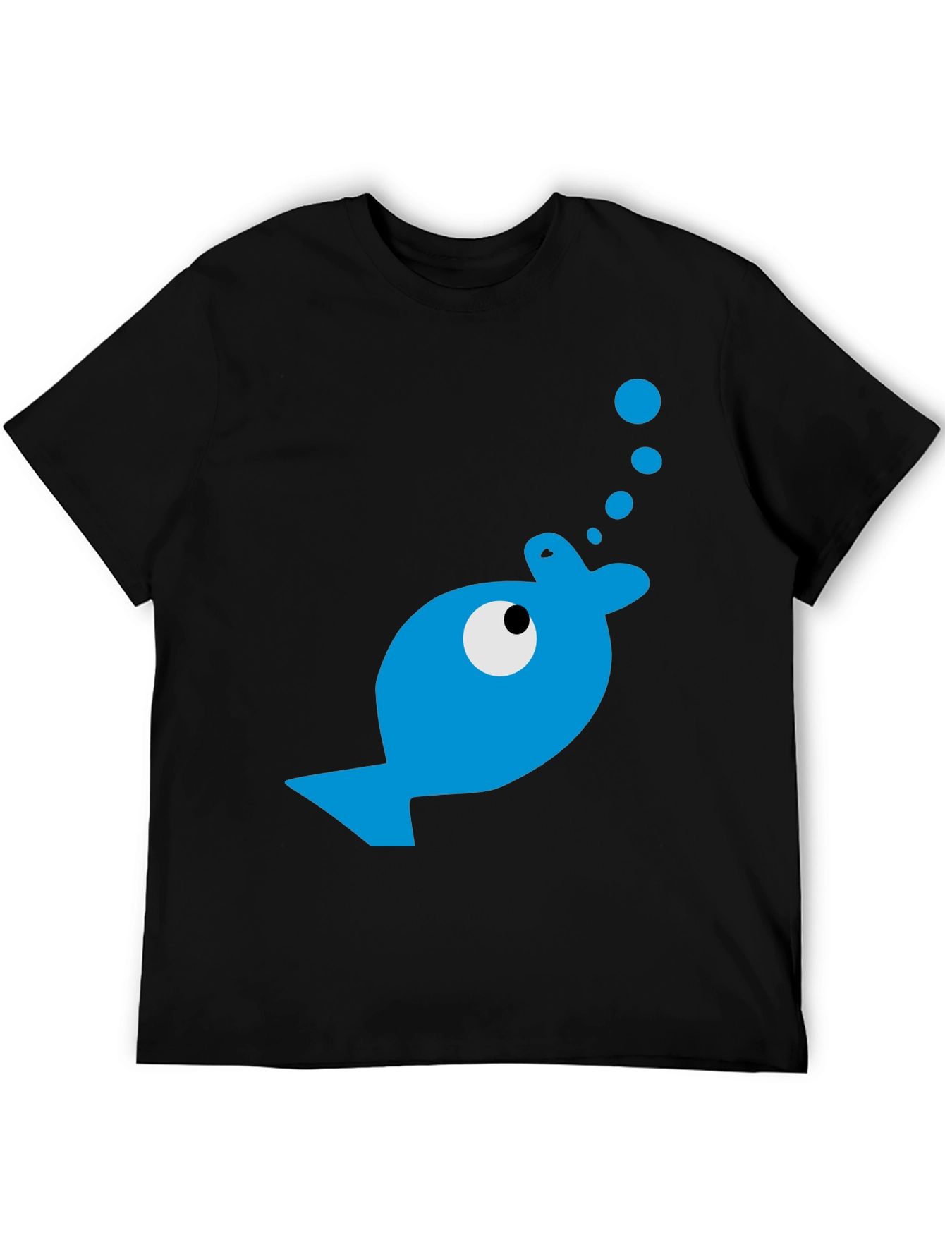 Black Blue Fish Graphic T-Shirt - Casual Comfort view 5