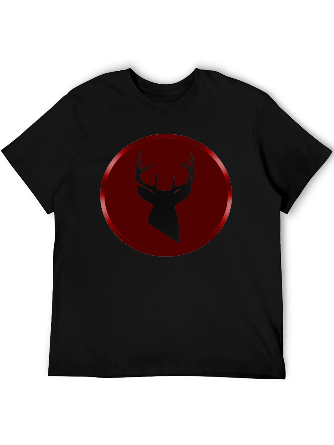 Black Deer Silhouette Graphic Tee - Men's Black T-Shirt view 5