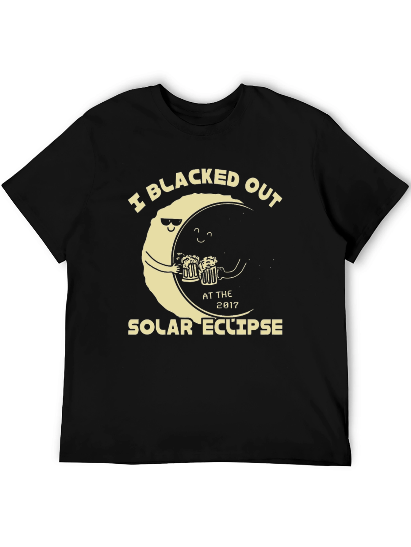 Black Blacked Out Solar Eclipse T-Shirt Funny Drinking Tee view 5