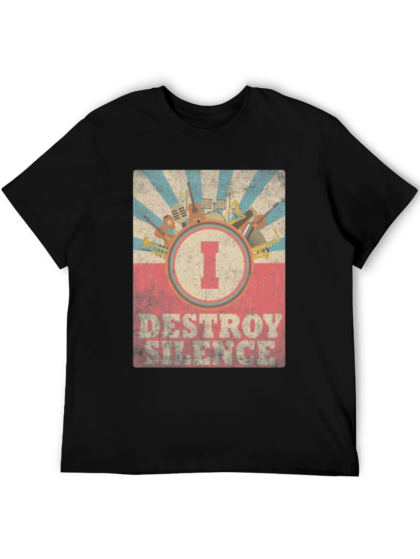 Black Destroy Silence Music T-Shirt view 5