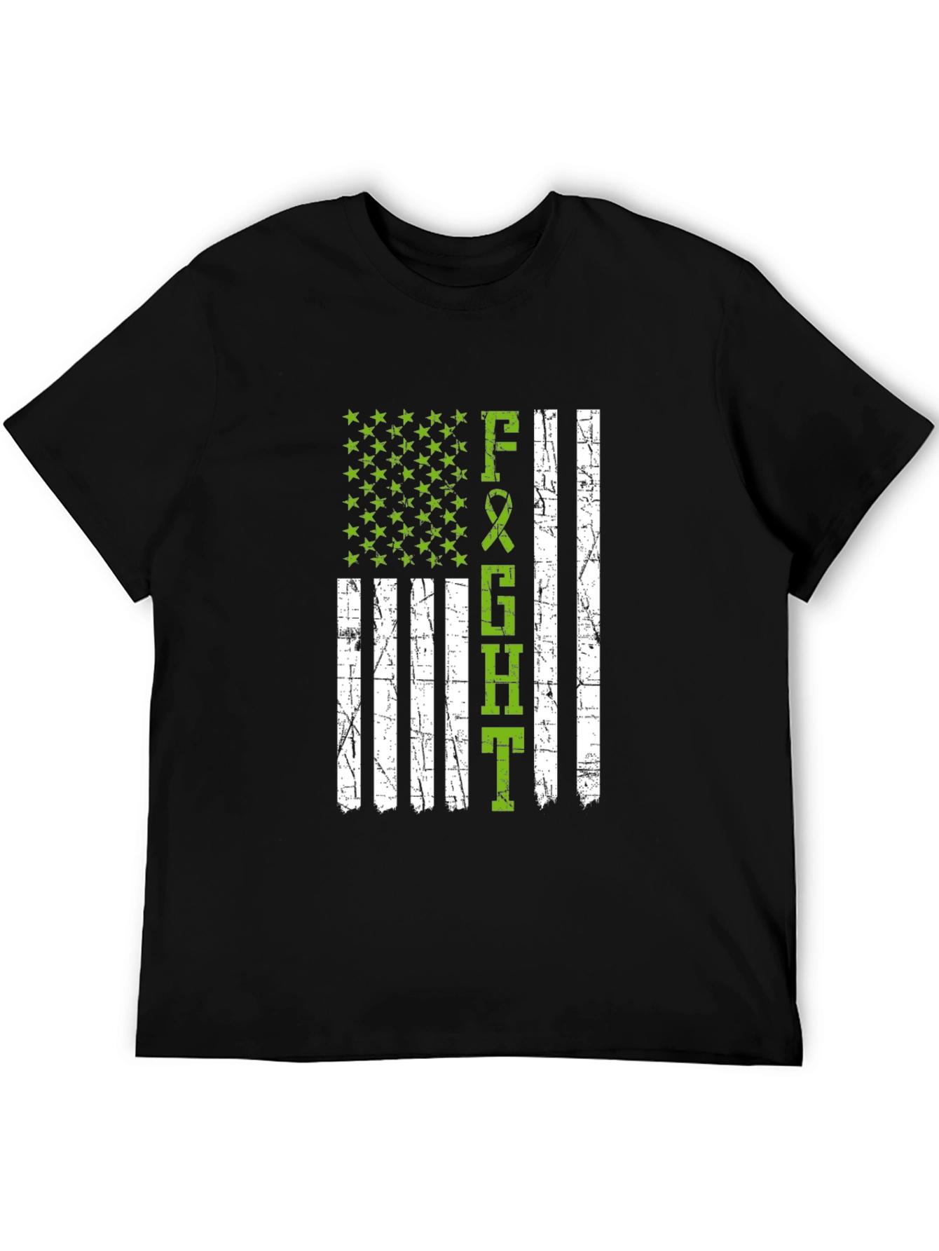 Black Fight T-Shirt - American Flag Style view 5