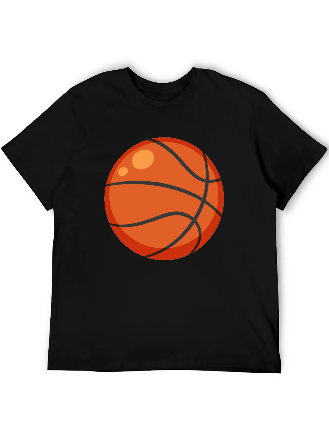 Black Basketball Graphic Tee - Black Cotton T-Shirt view 5