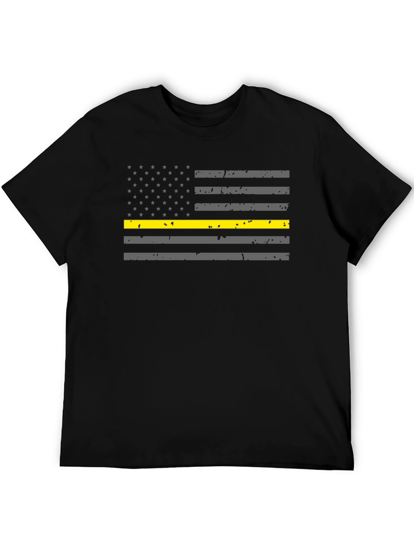 Thin Yellow Line Flag Black T-Shirt - 5