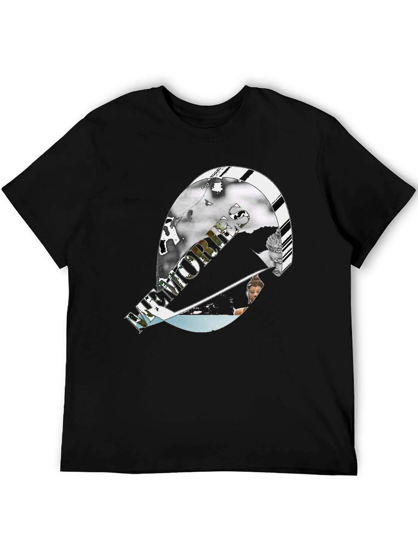 Black Modern Graphic Print Black T-Shirt view 5