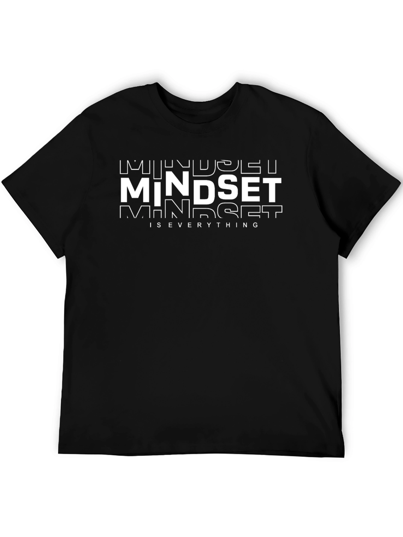 Black Mindset is Everything Black Graphic T-Shirt view 5