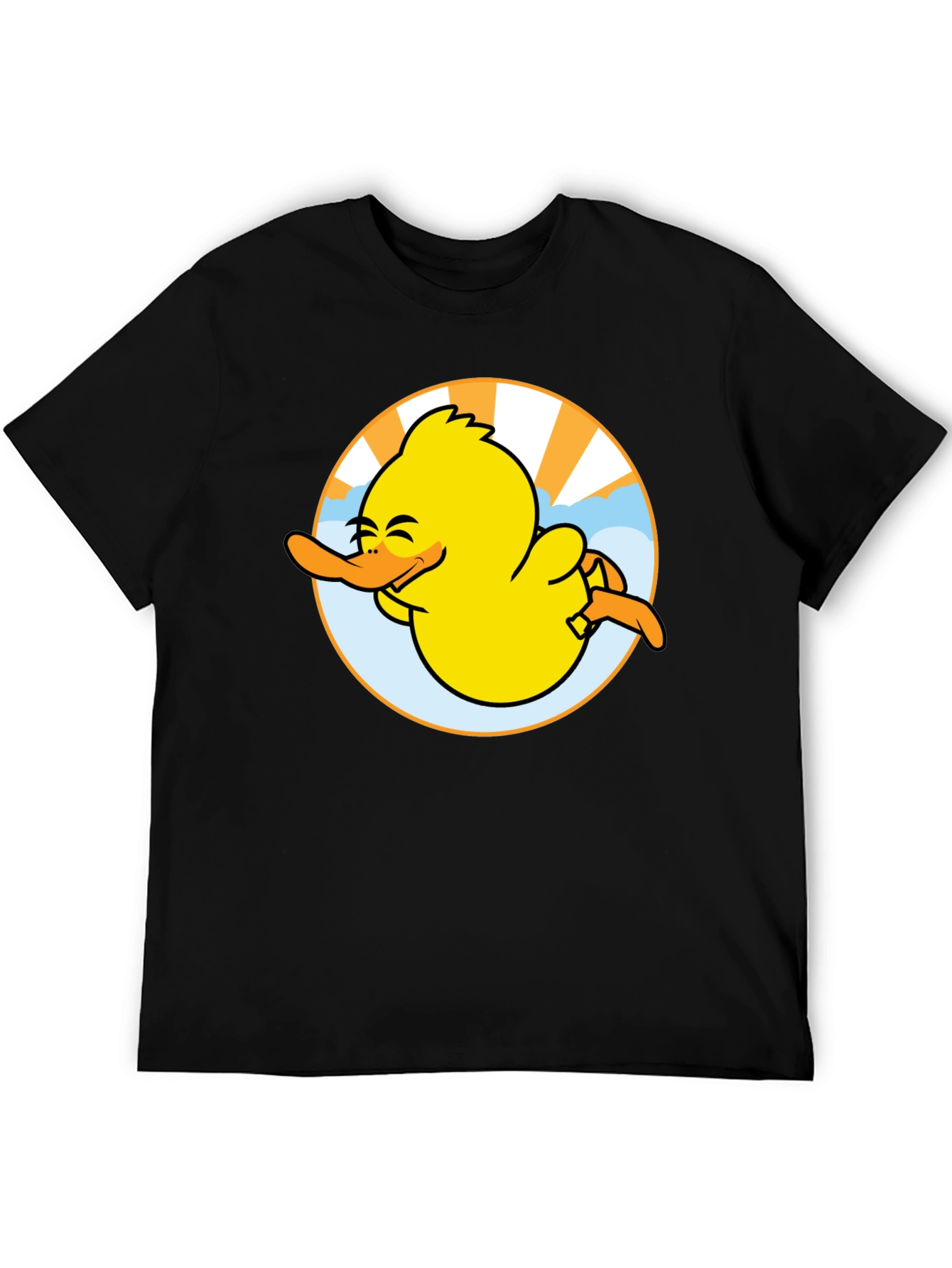Black Happy Duck Graphic Tee - Fun Black T-Shirt view 5