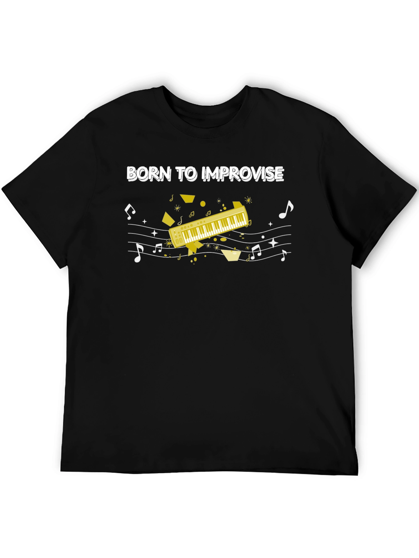 Black Born To Improvise T-Shirt view 5
