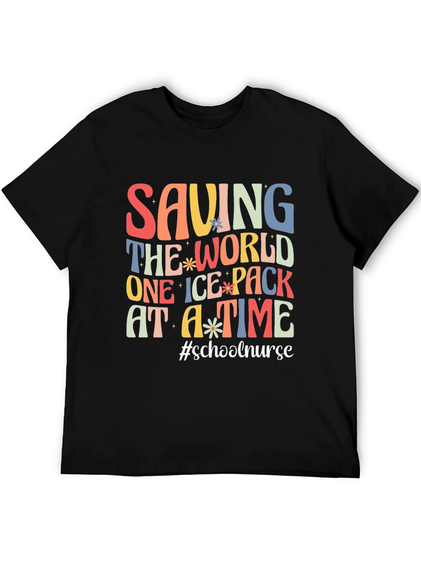 Black Saving The World School Nurse T-Shirt view 5