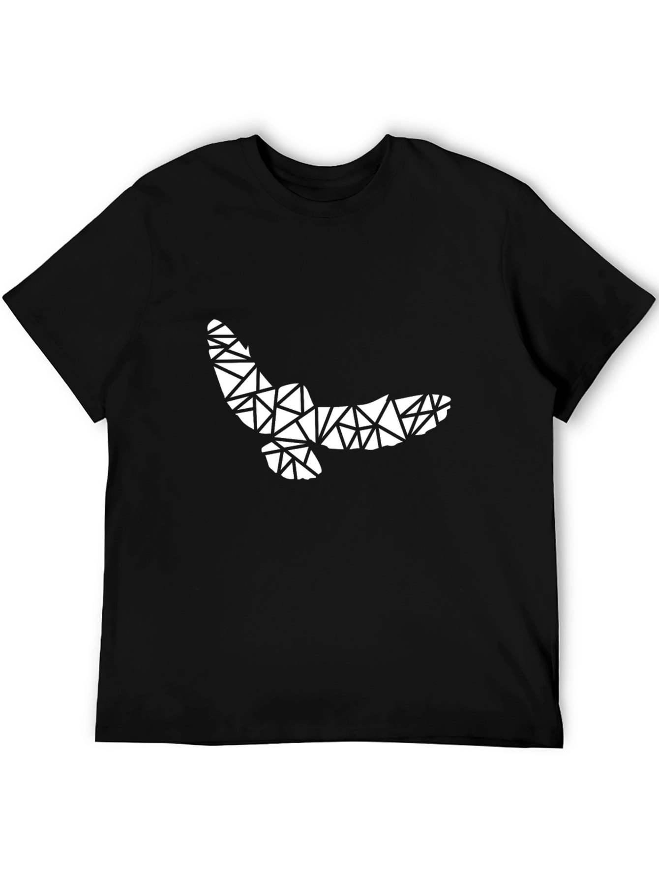 Black Geometric Owl T-Shirt - Black Graphic Tee view 5